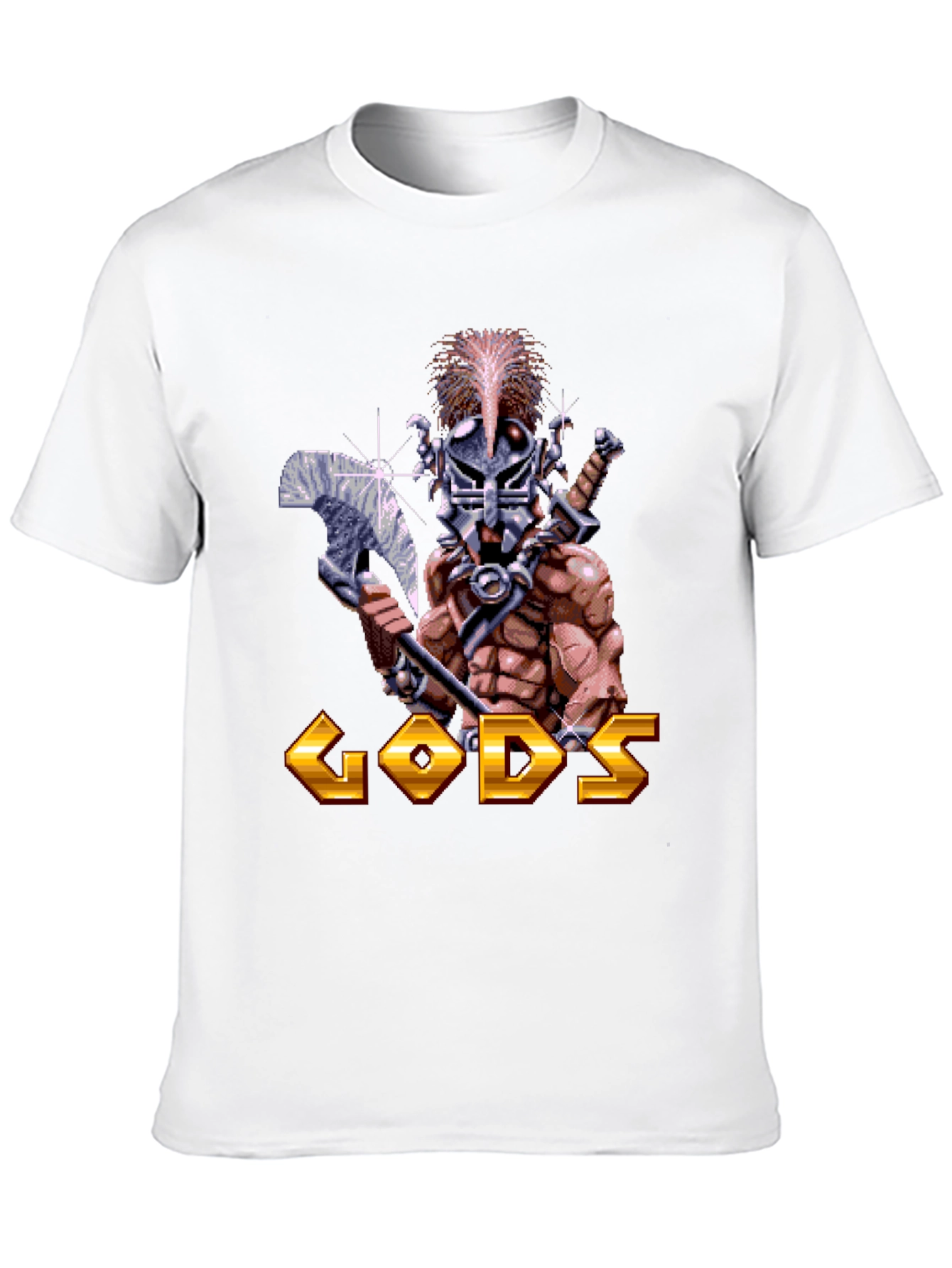 Gods T-Shirt - Retro Pixel Art Warrior