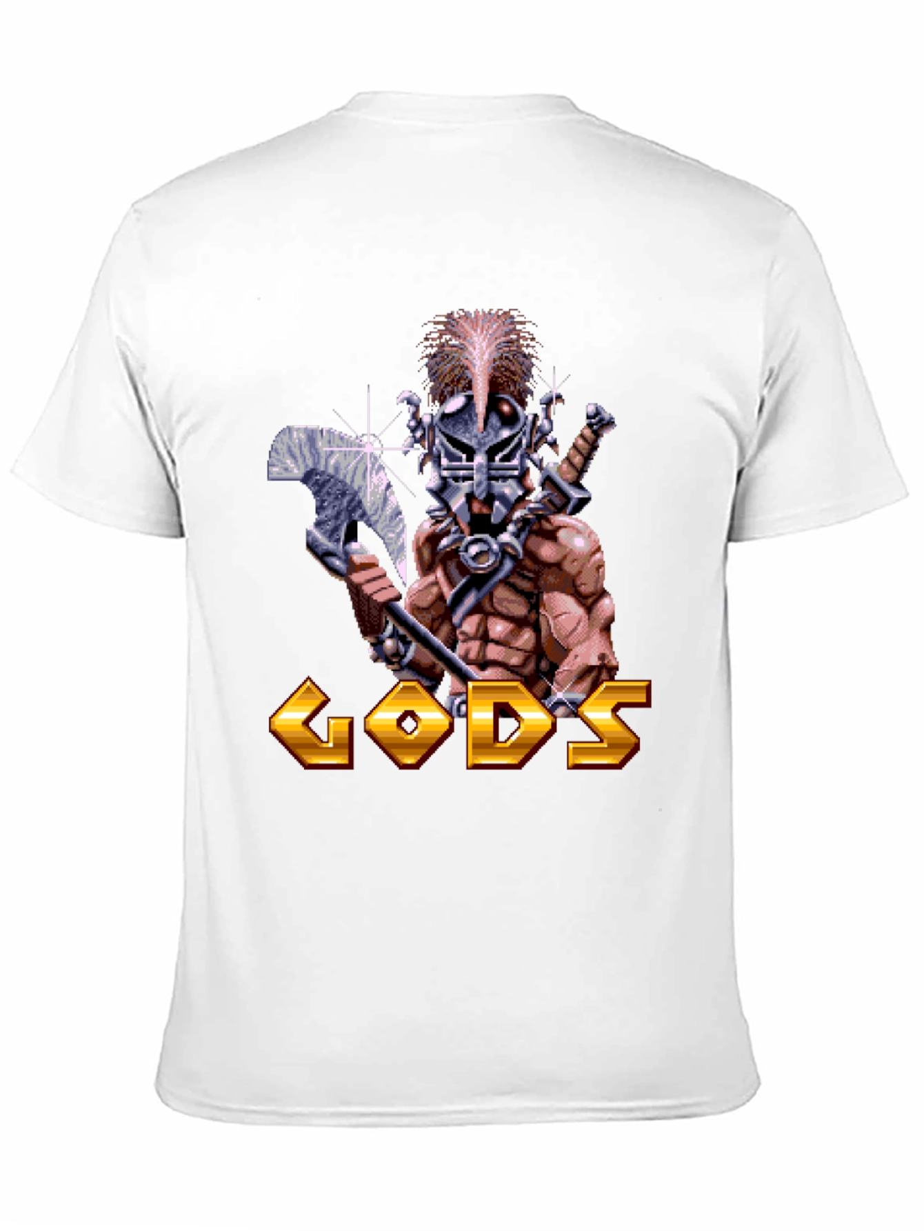 Gods T-Shirt - Retro Pixel Art Warrior