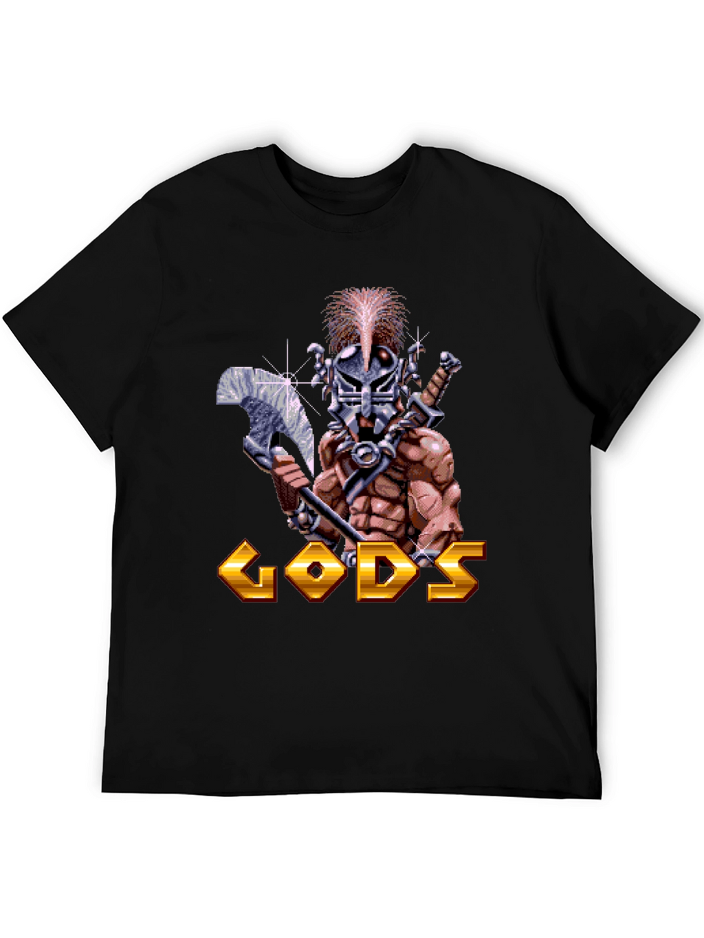 Gods T-Shirt - Retro Pixel Art Warrior