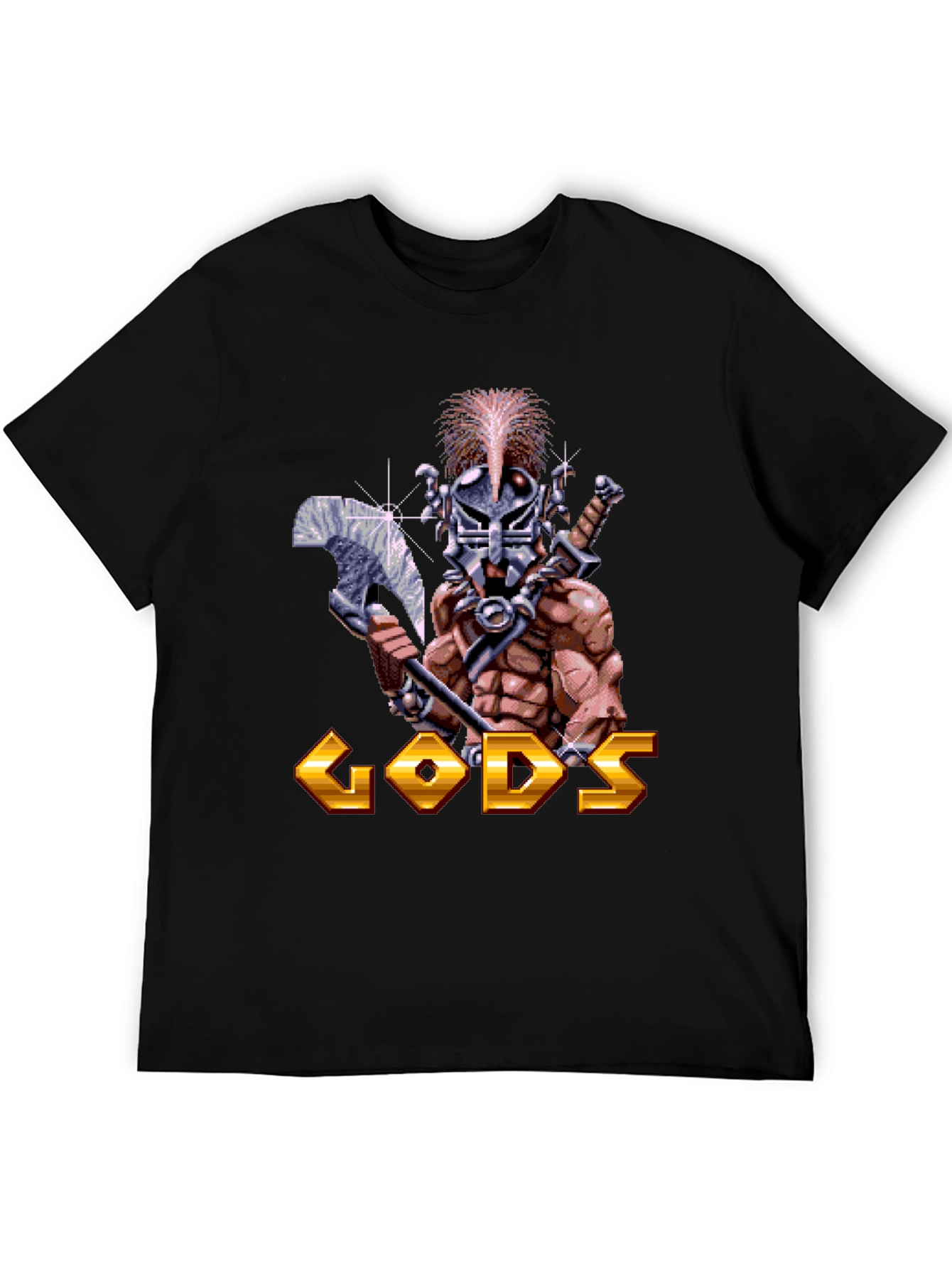 Gods T-Shirt - Retro Pixel Art Warrior