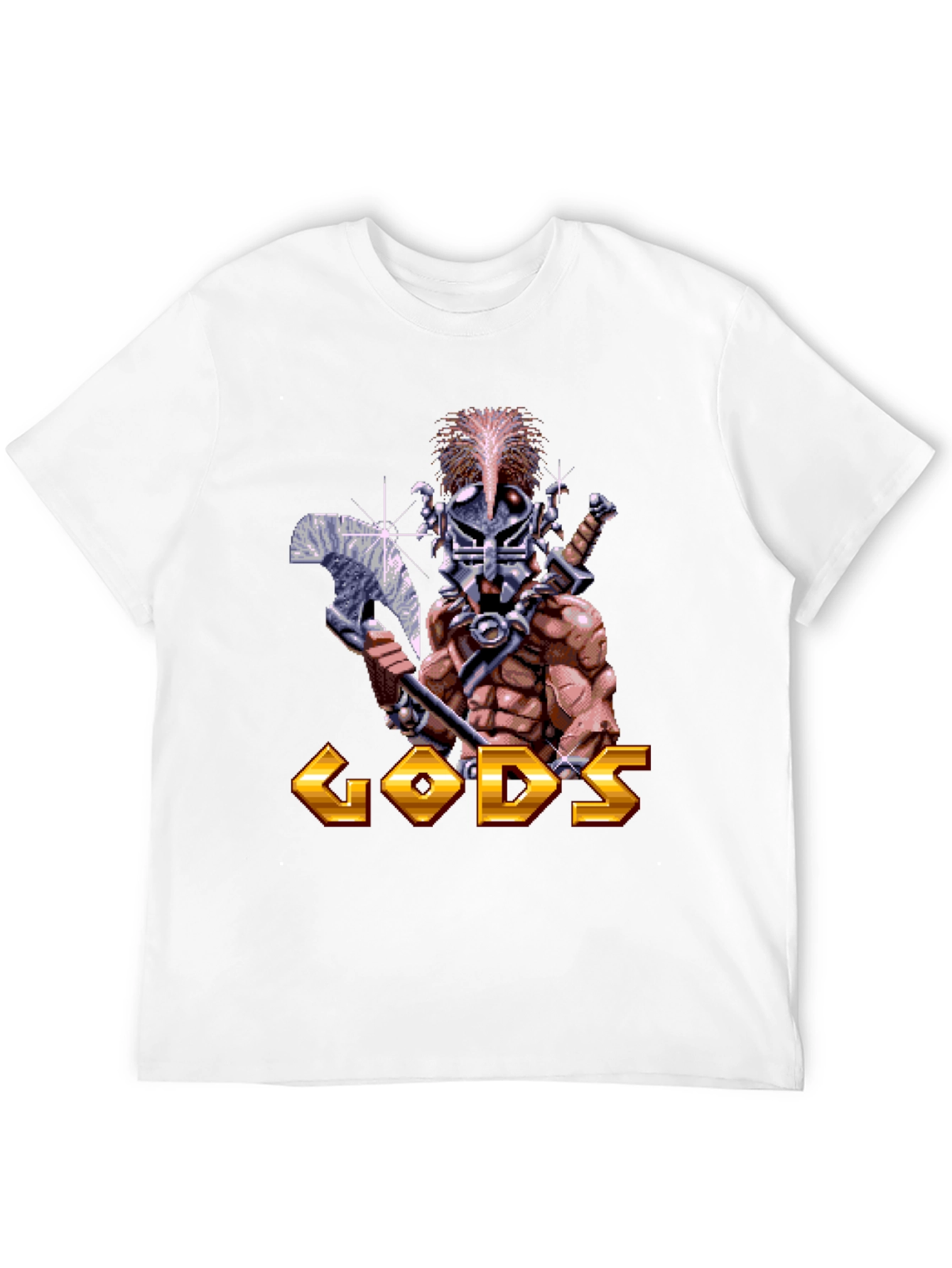Gods T-Shirt - Retro Pixel Art Warrior