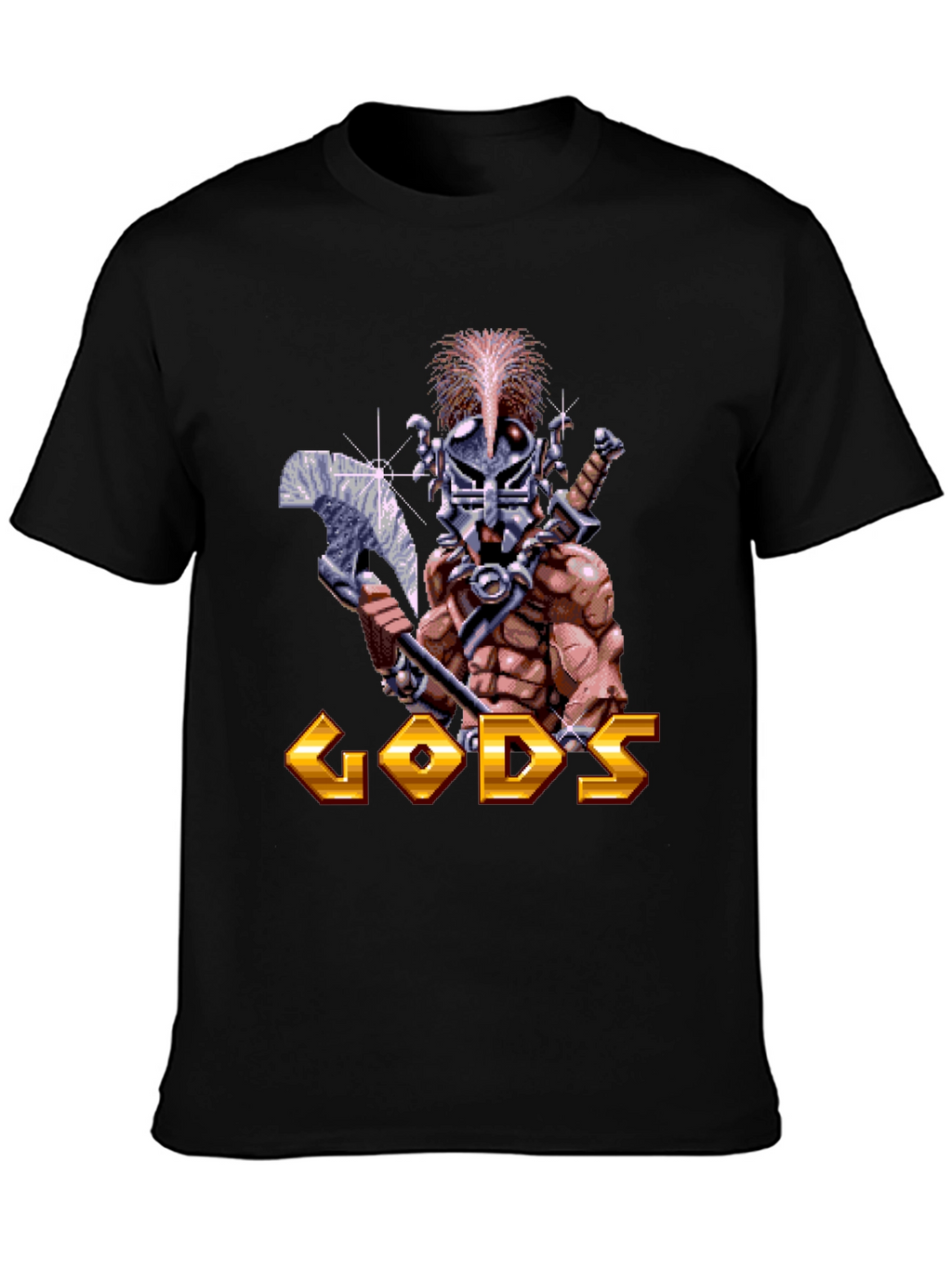 Gods T-Shirt - Retro Pixel Art Warrior