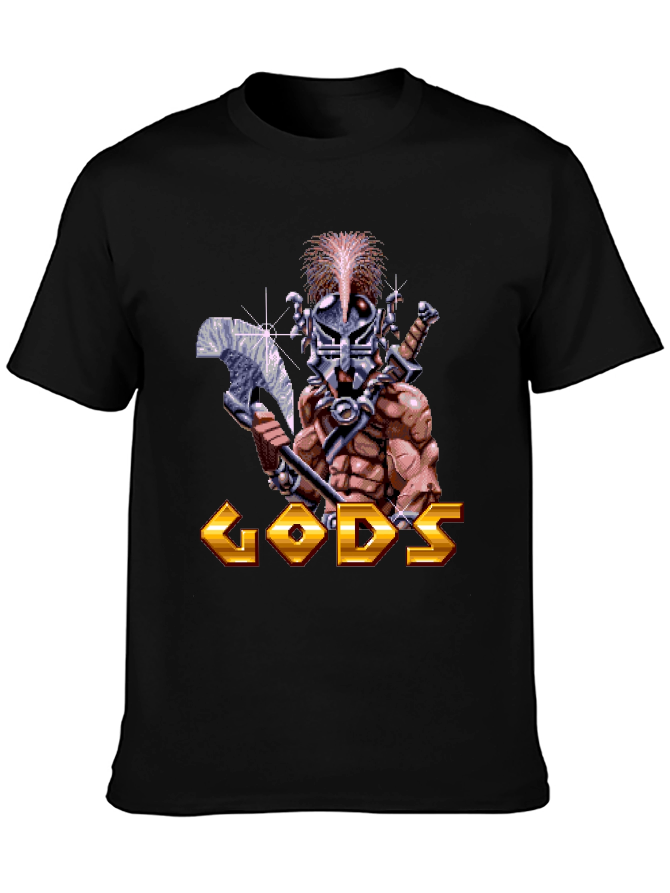 Gods T-Shirt - Retro Pixel Art Warrior