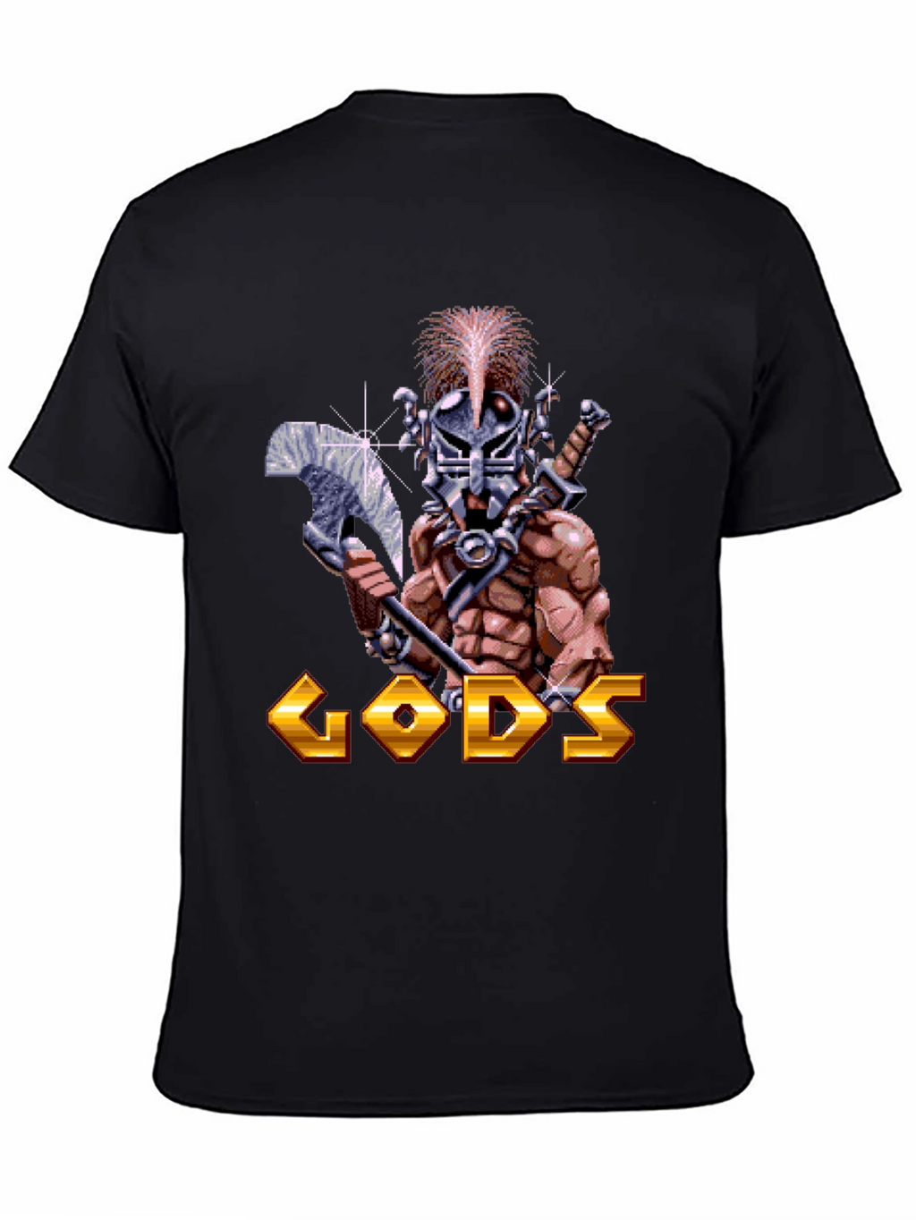 Gods T-Shirt - Retro Pixel Art Warrior