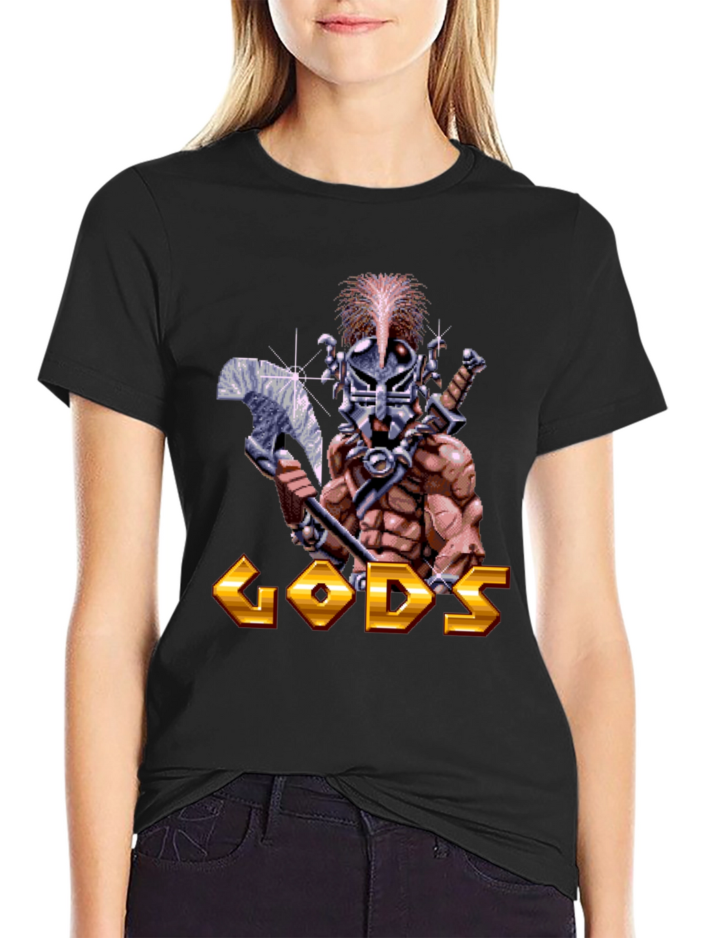 Gods T-Shirt - Retro Pixel Art Warrior