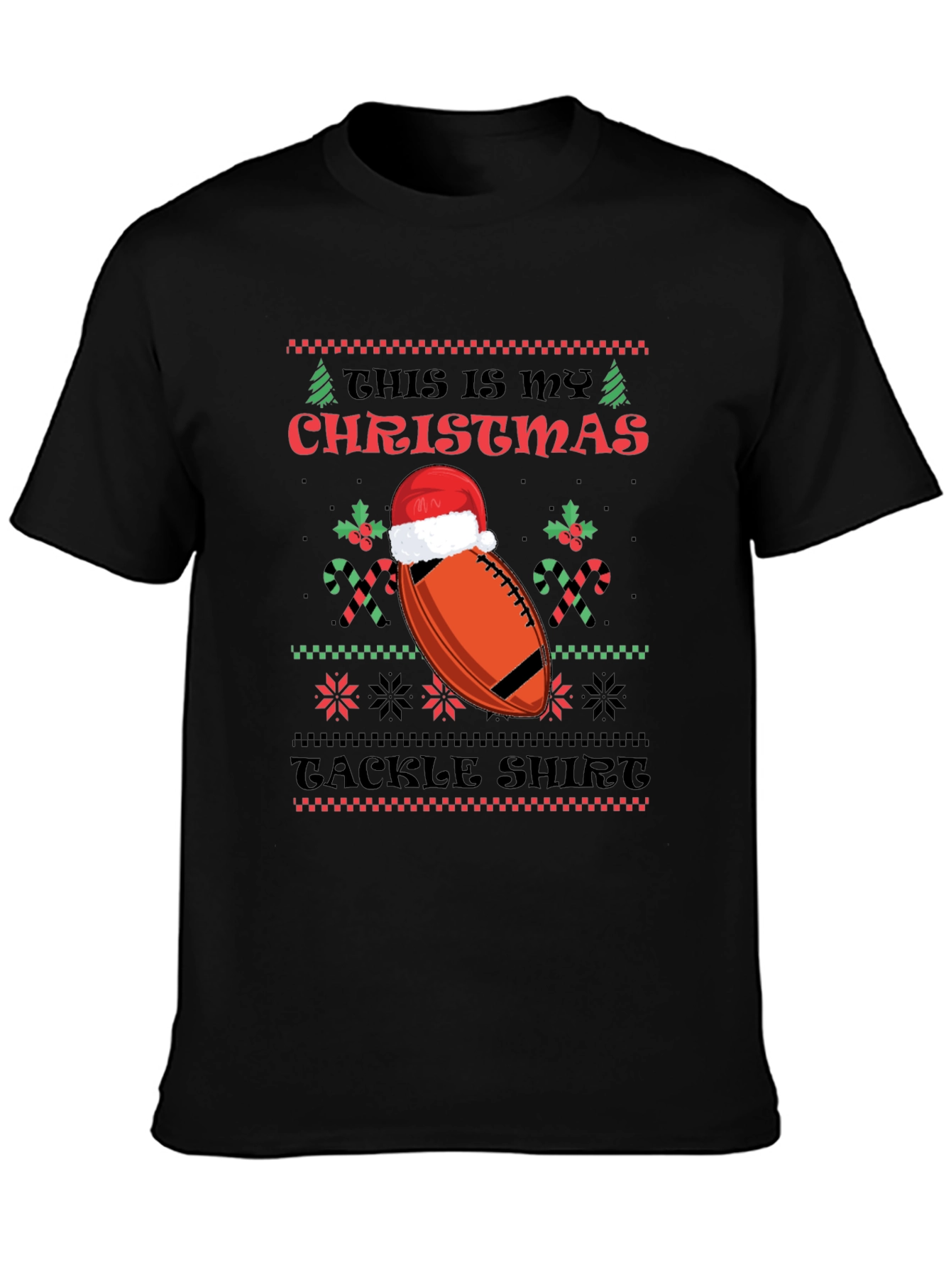 Funny Christmas Football Tackle Shirt