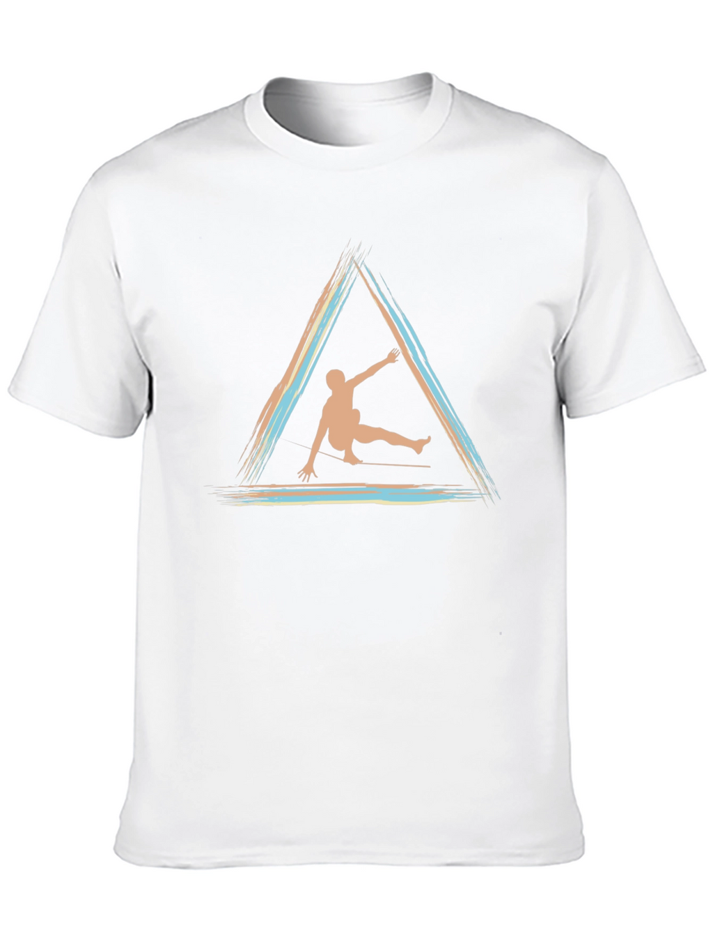 Geometric Slackline T-Shirt - Unique Triangle Design
