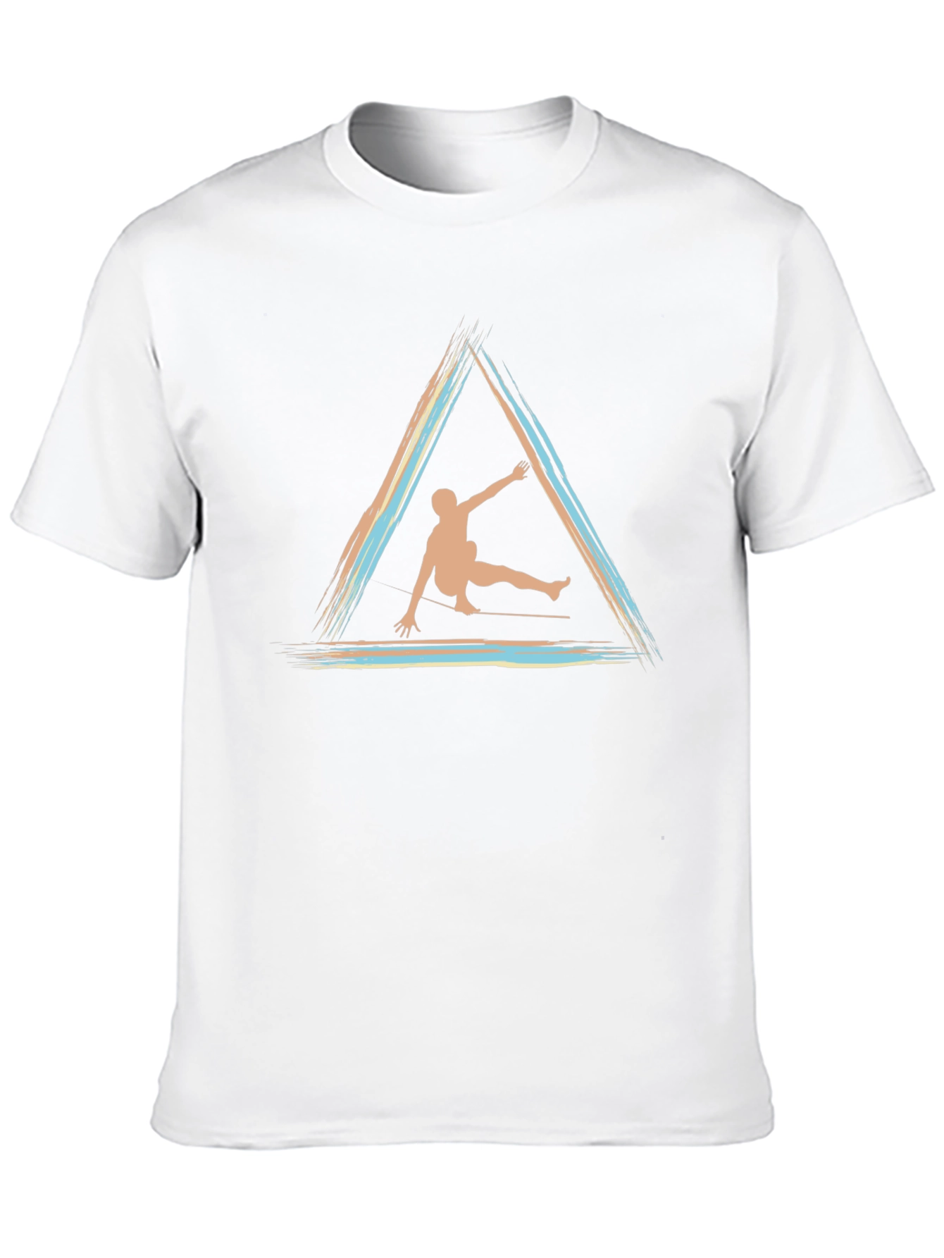 Geometric Slackline T-Shirt - Unique Triangle Design