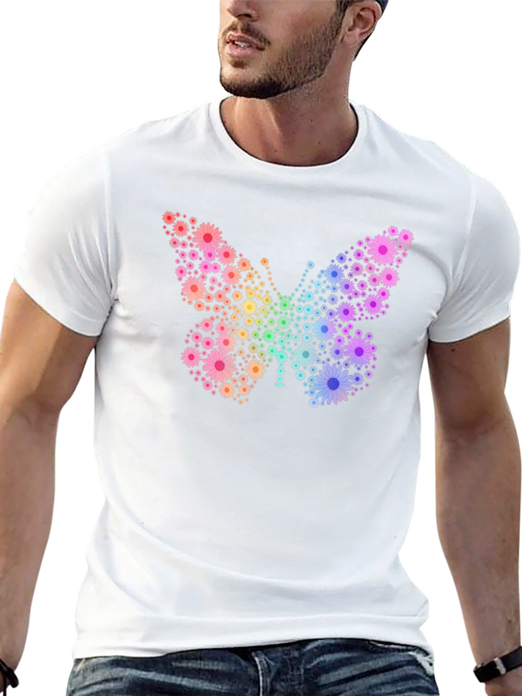 Floral Butterfly Graphic Tee - Trendy & Unique