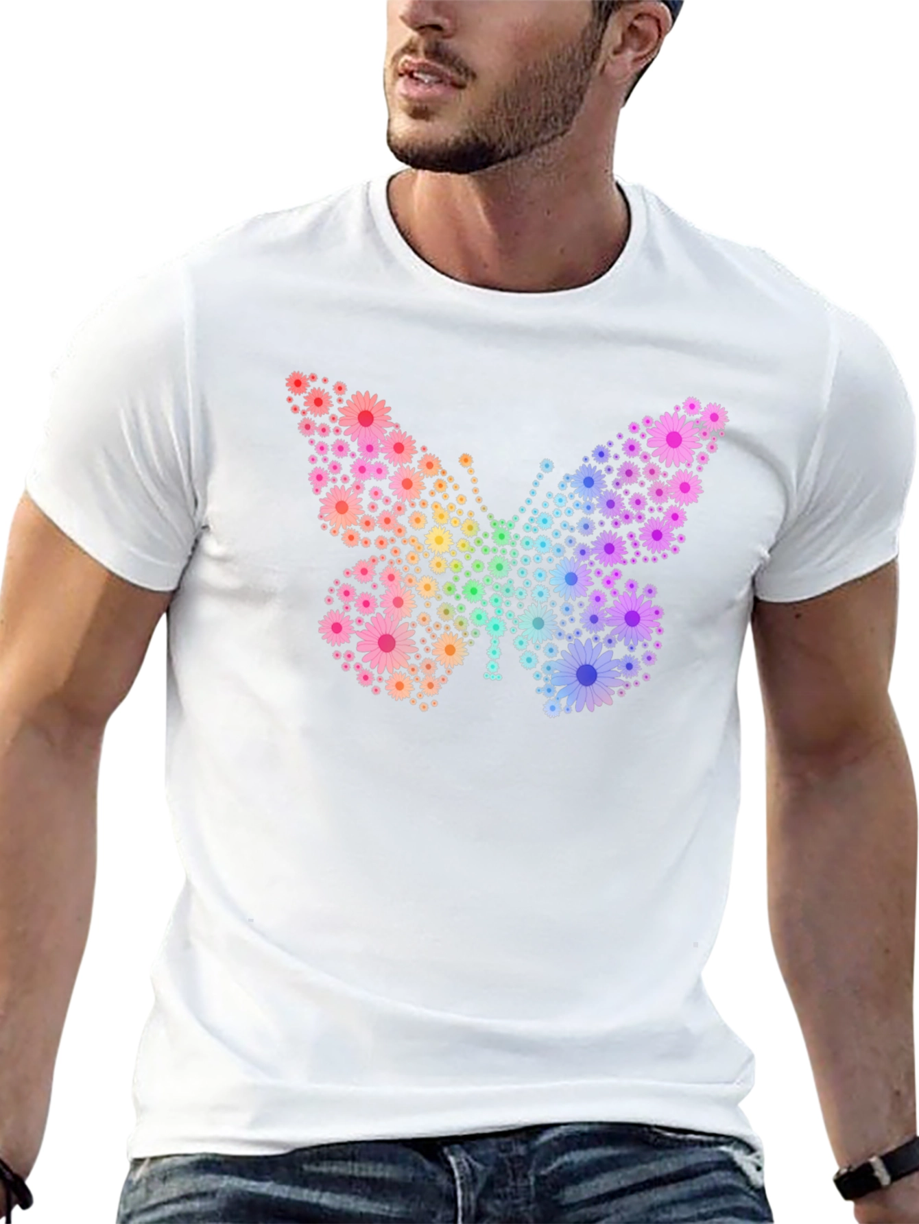 Floral Butterfly Graphic Tee - Trendy & Unique