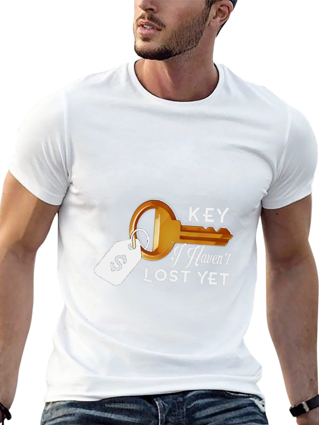 Funny Key Graphic Black T-Shirt