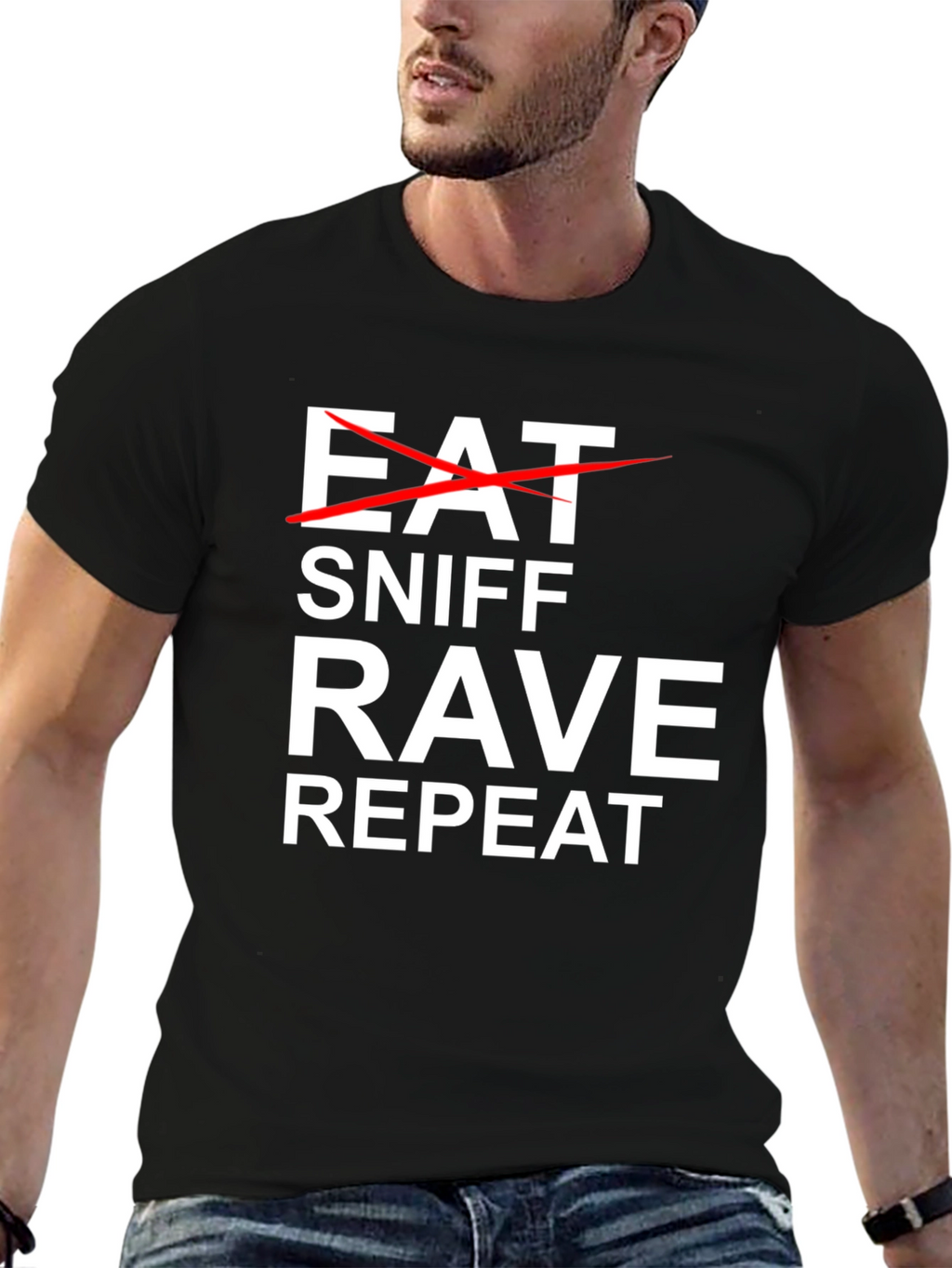 Eat Sniff Rave Repeat Graphic Tee