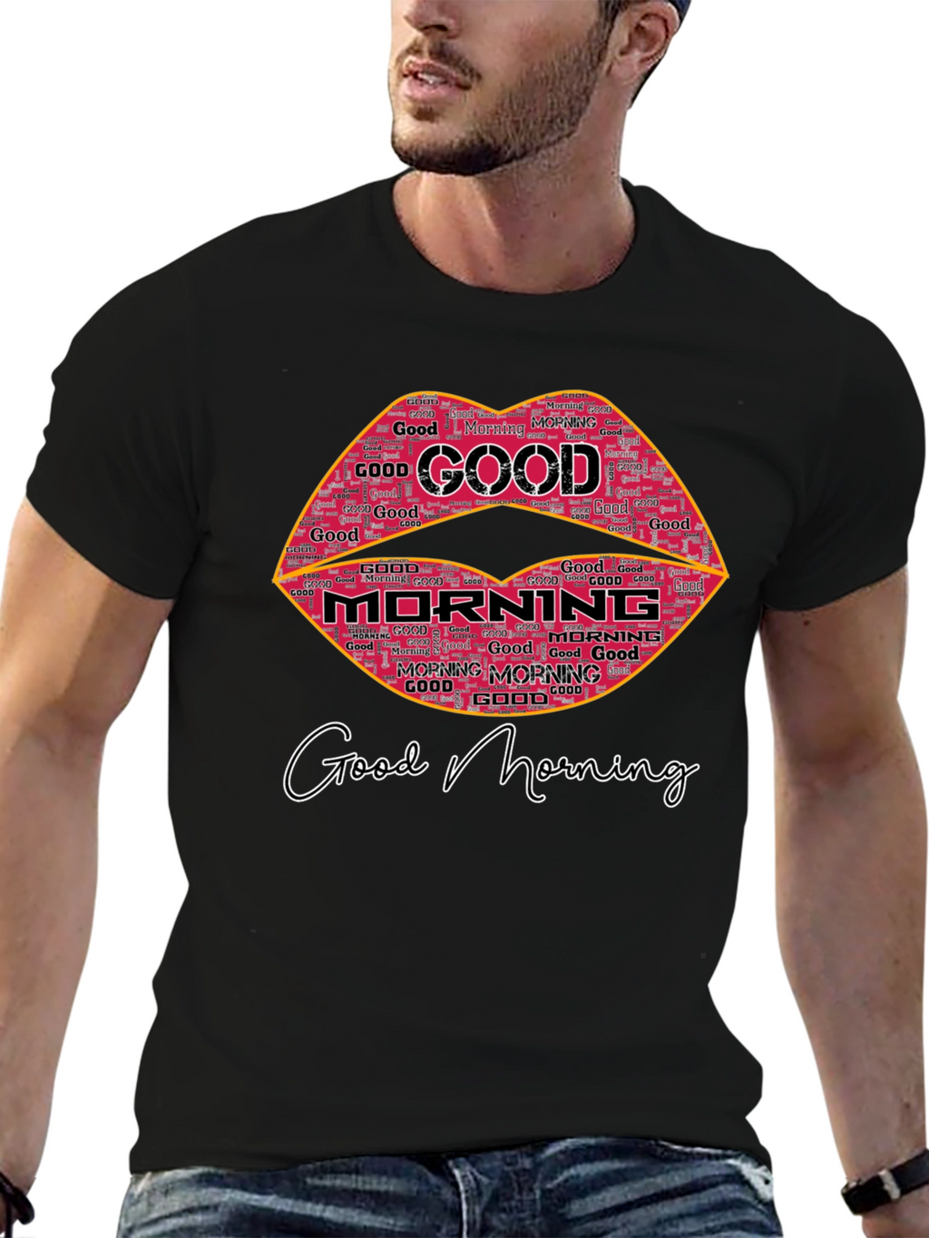 Good Morning Lip Print T-Shirt