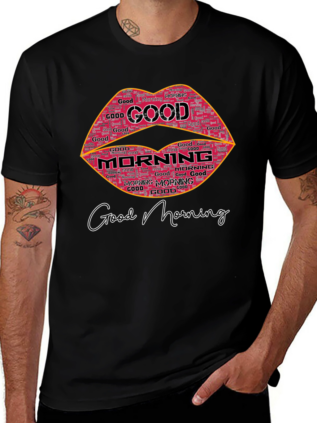 Good Morning Lip Print T-Shirt