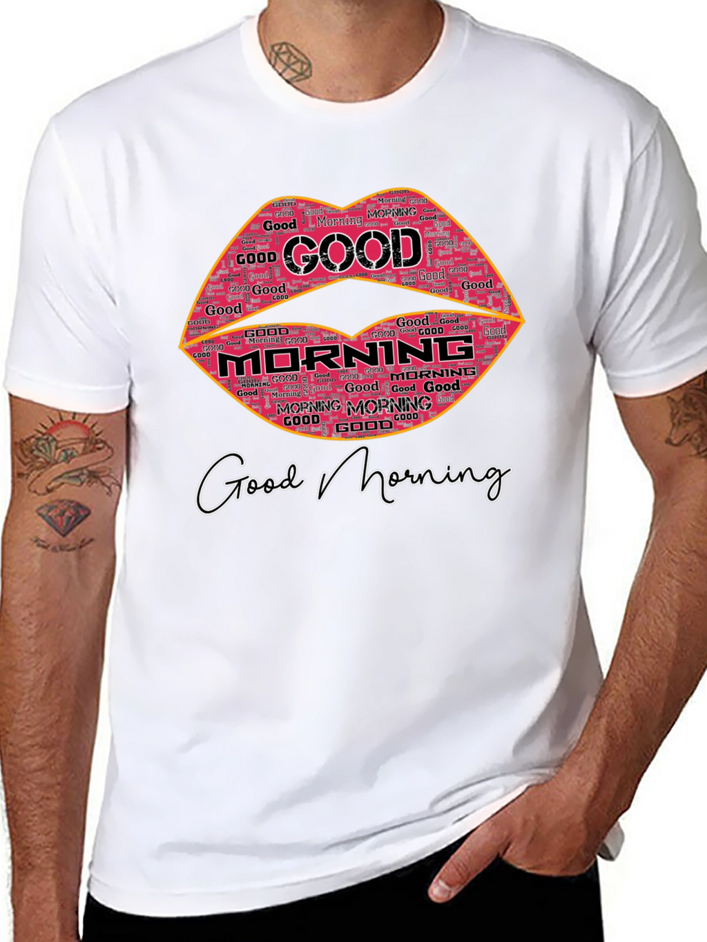 Good Morning Lip Print T-Shirt