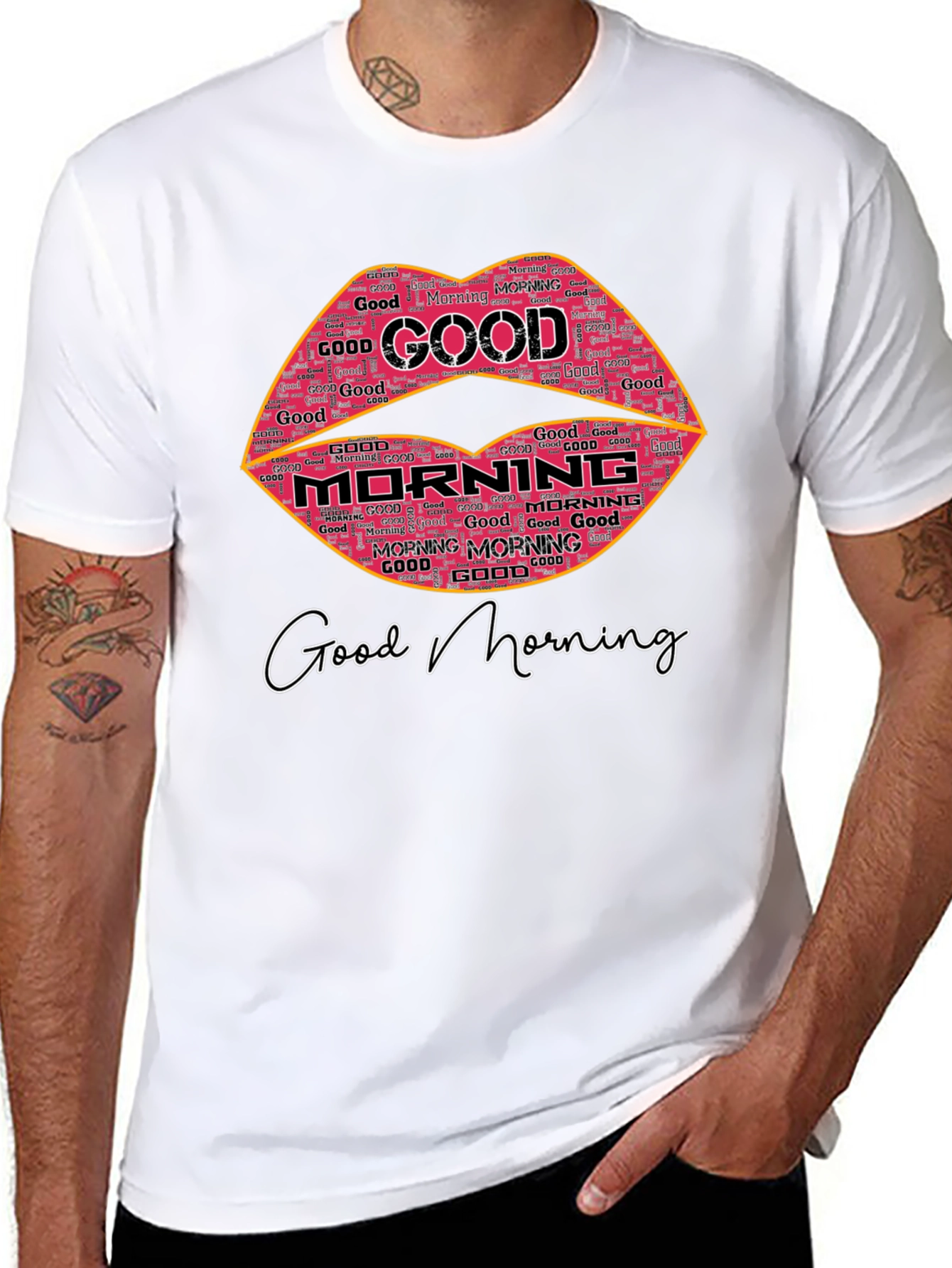 Good Morning Lip Print T-Shirt