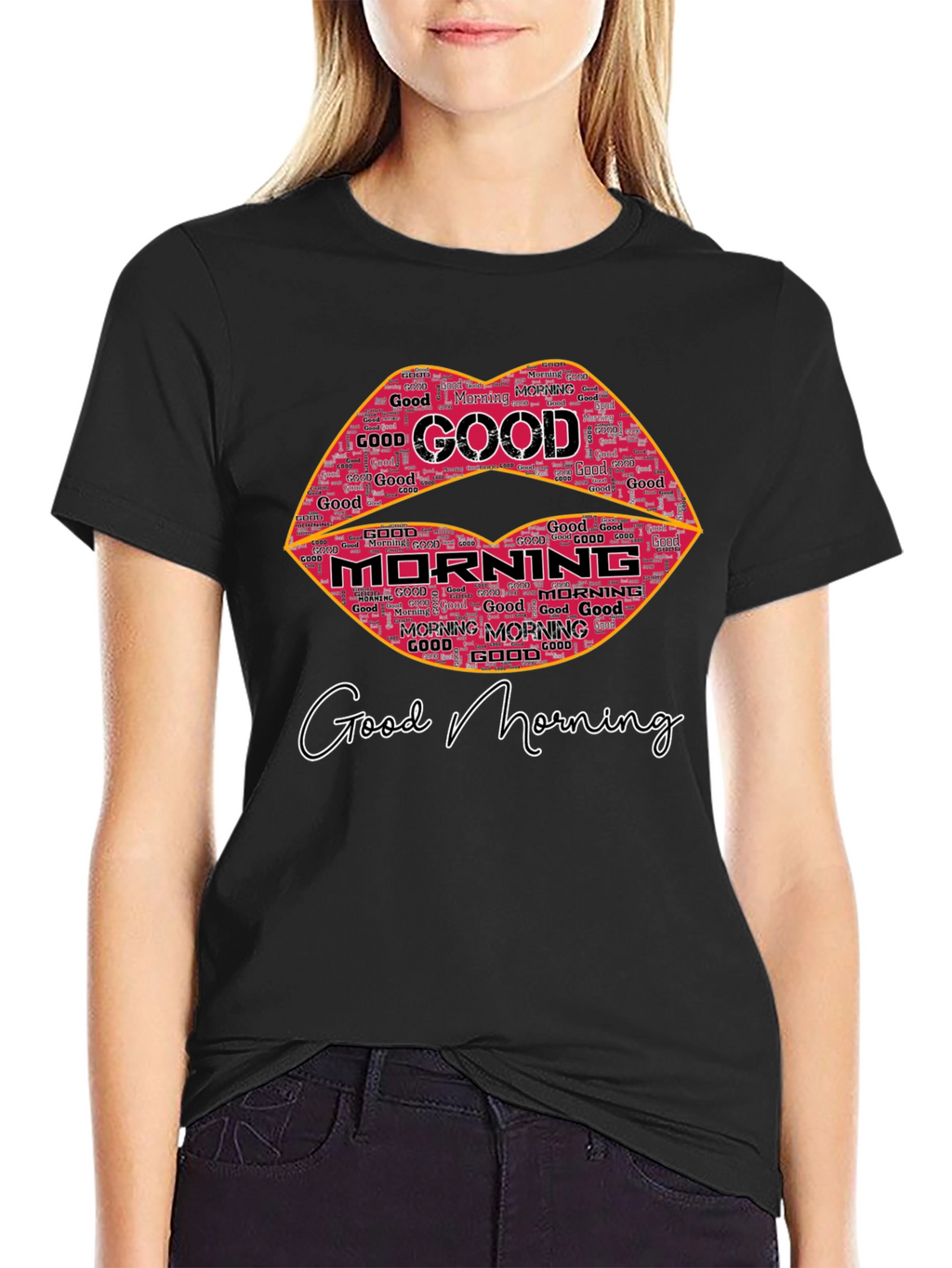 Good Morning Lip Print T-Shirt