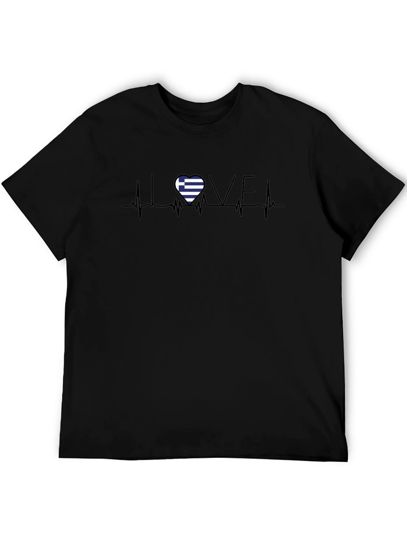 Greece Heartbeat T-Shirt - Love Greek Flag Tee