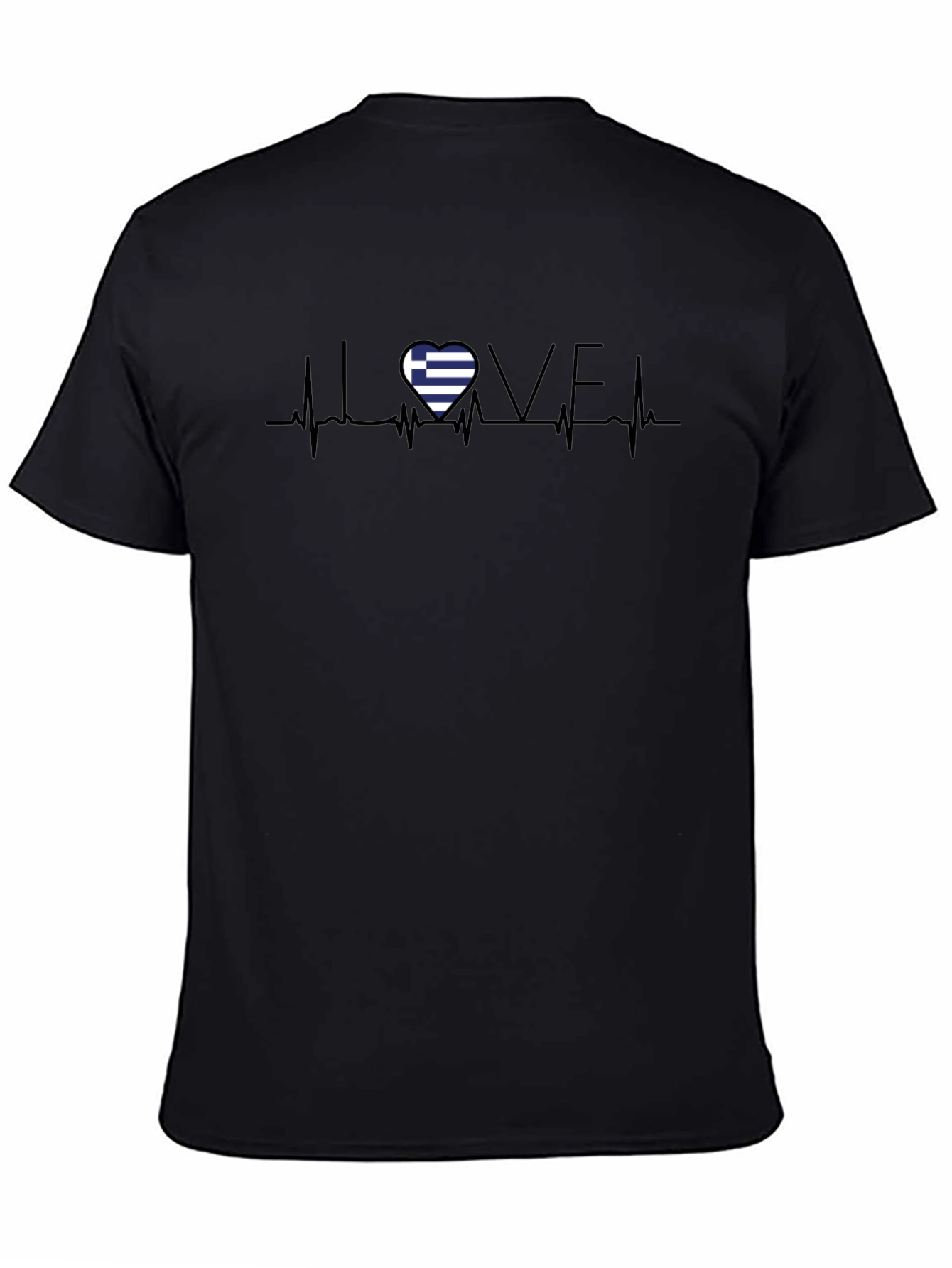 Greece Heartbeat T-Shirt - Love Greek Flag Tee