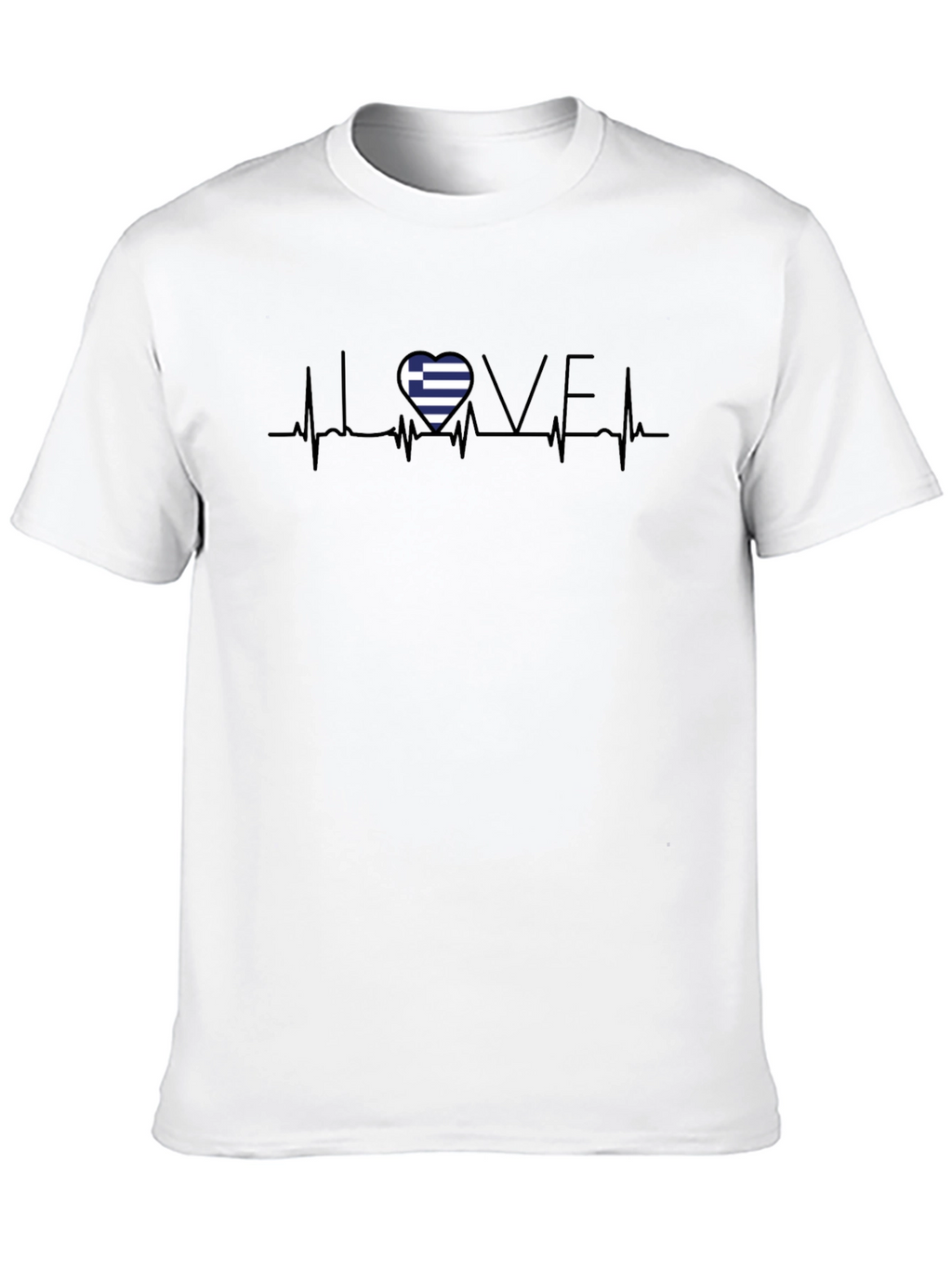 Greece Heartbeat T-Shirt - Love Greek Flag Tee