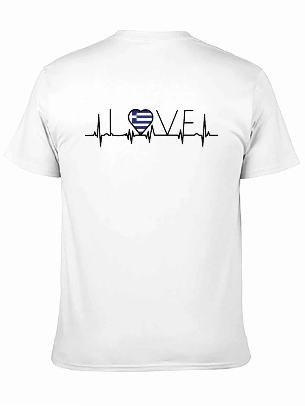 Greece Heartbeat T-Shirt - Love Greek Flag Tee