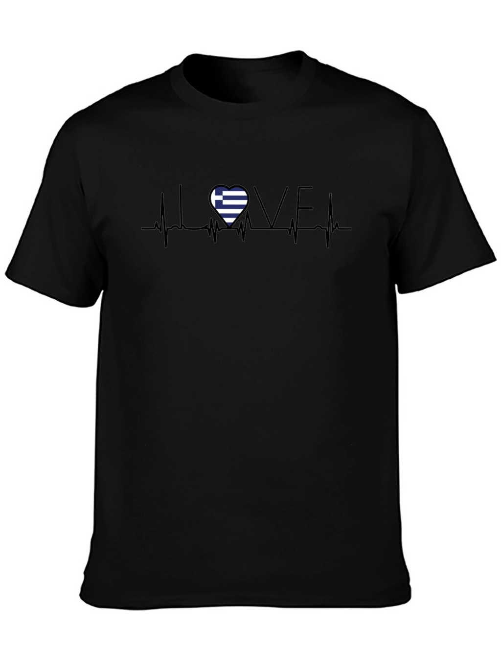 Greece Heartbeat T-Shirt - Love Greek Flag Tee