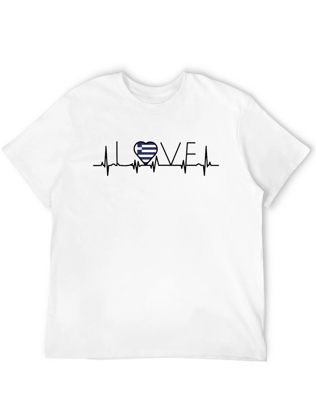 Greece Heartbeat T-Shirt - Love Greek Flag Tee