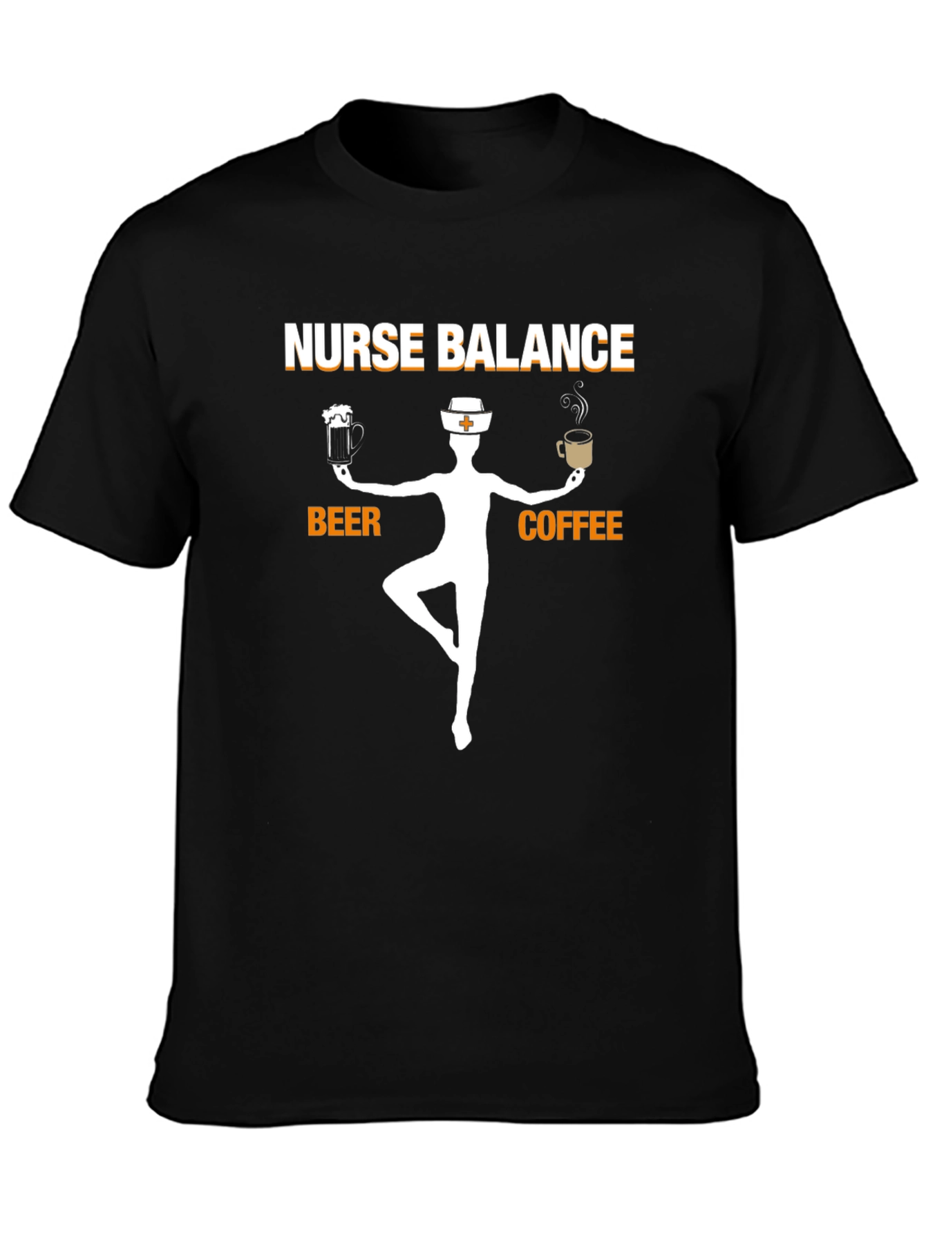 Nurse Balance Beer Coffee Graphic T-Shirt