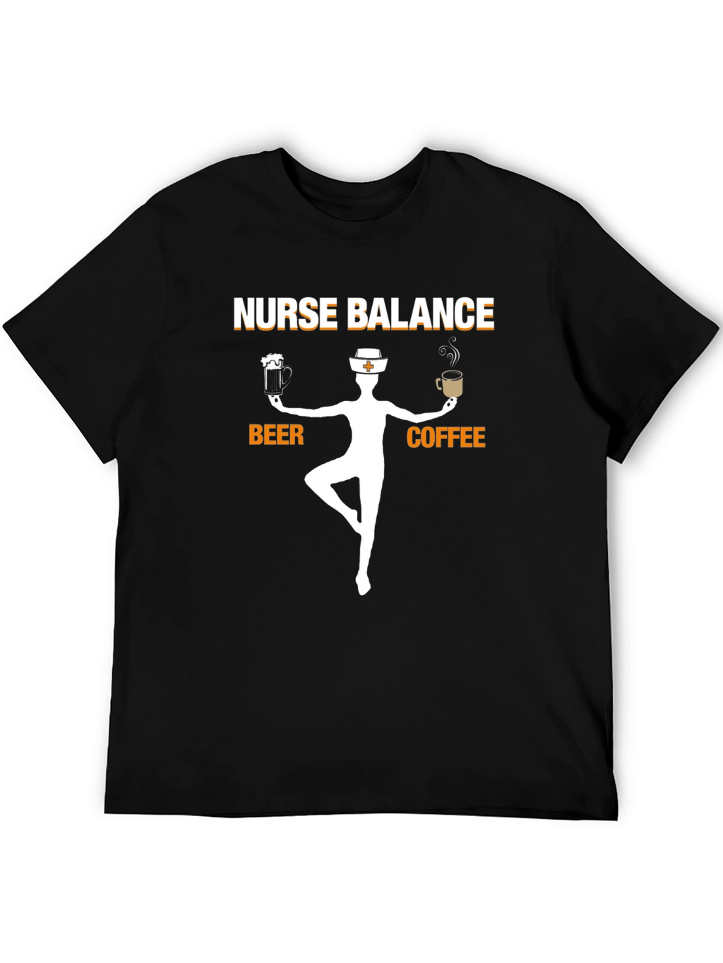 Nurse Balance Beer Coffee Graphic T-Shirt