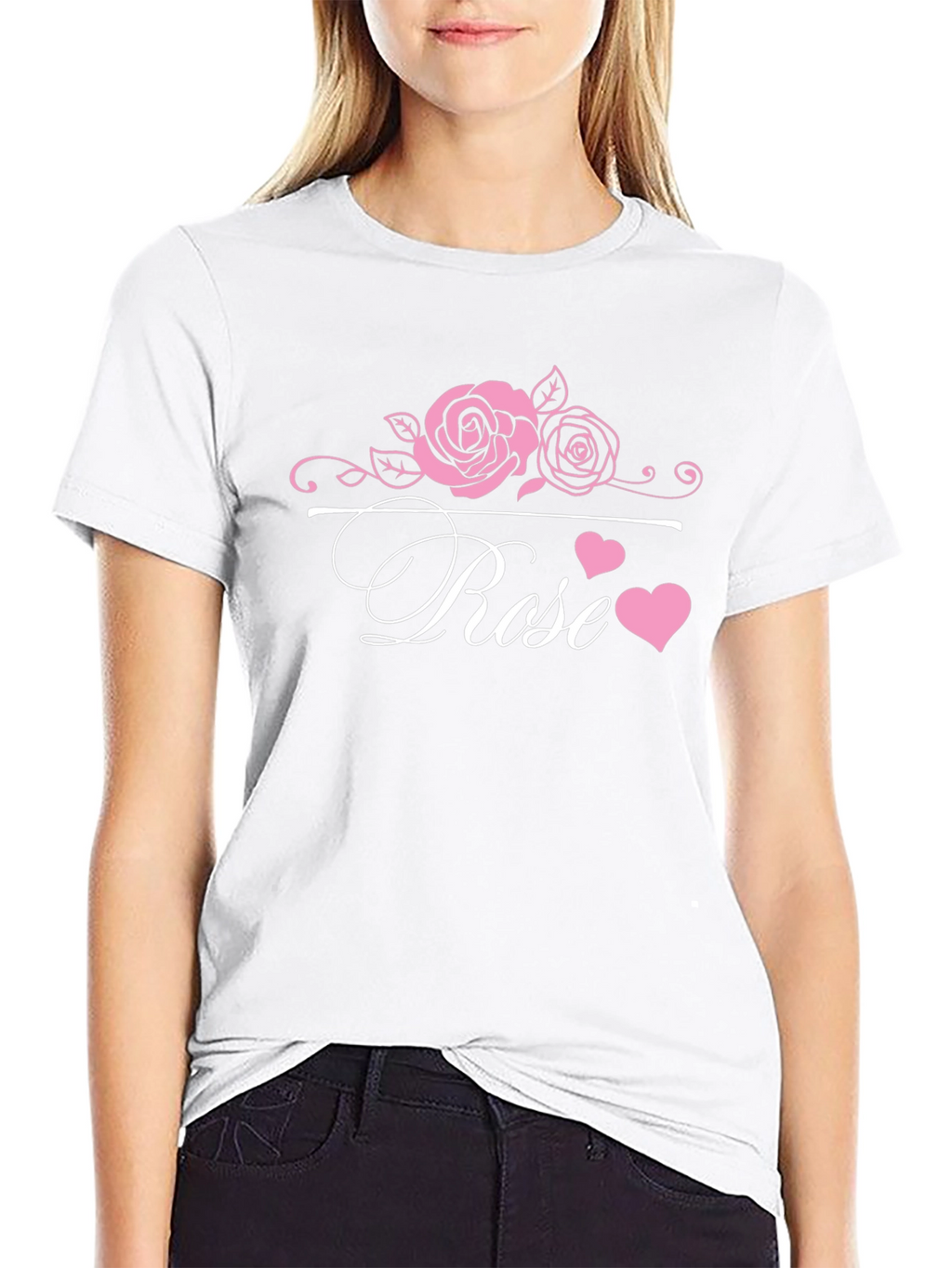 Rose Graphic Tee - Elegant Floral Design