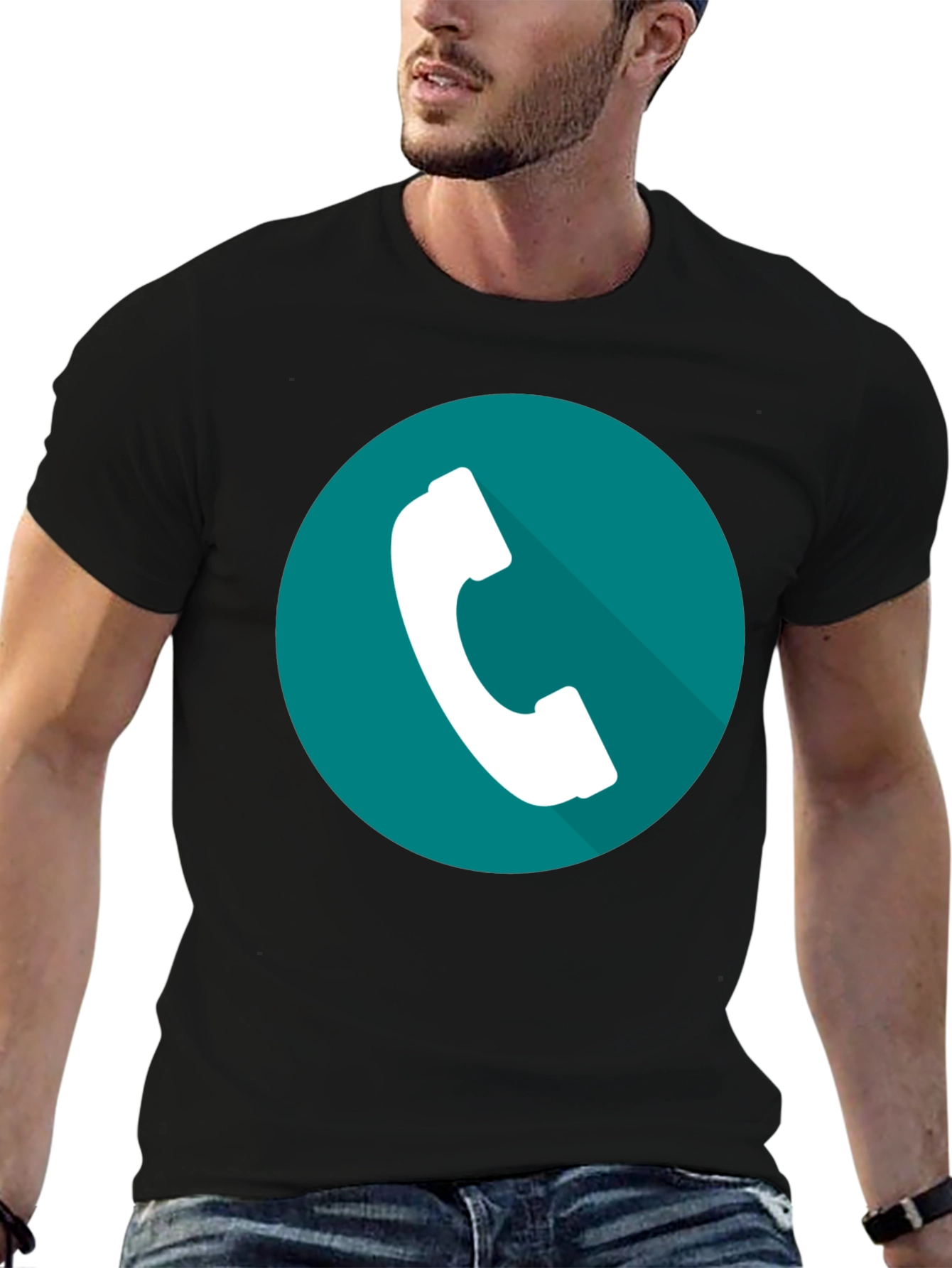 Phone Icon Graphic Tee - Modern Style