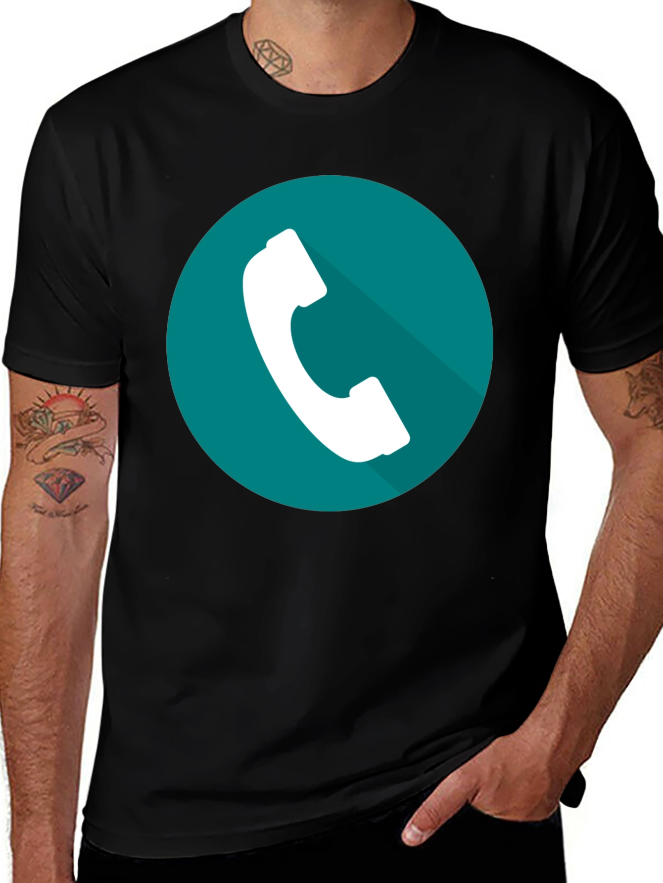 Phone Icon Graphic Tee - Modern Style