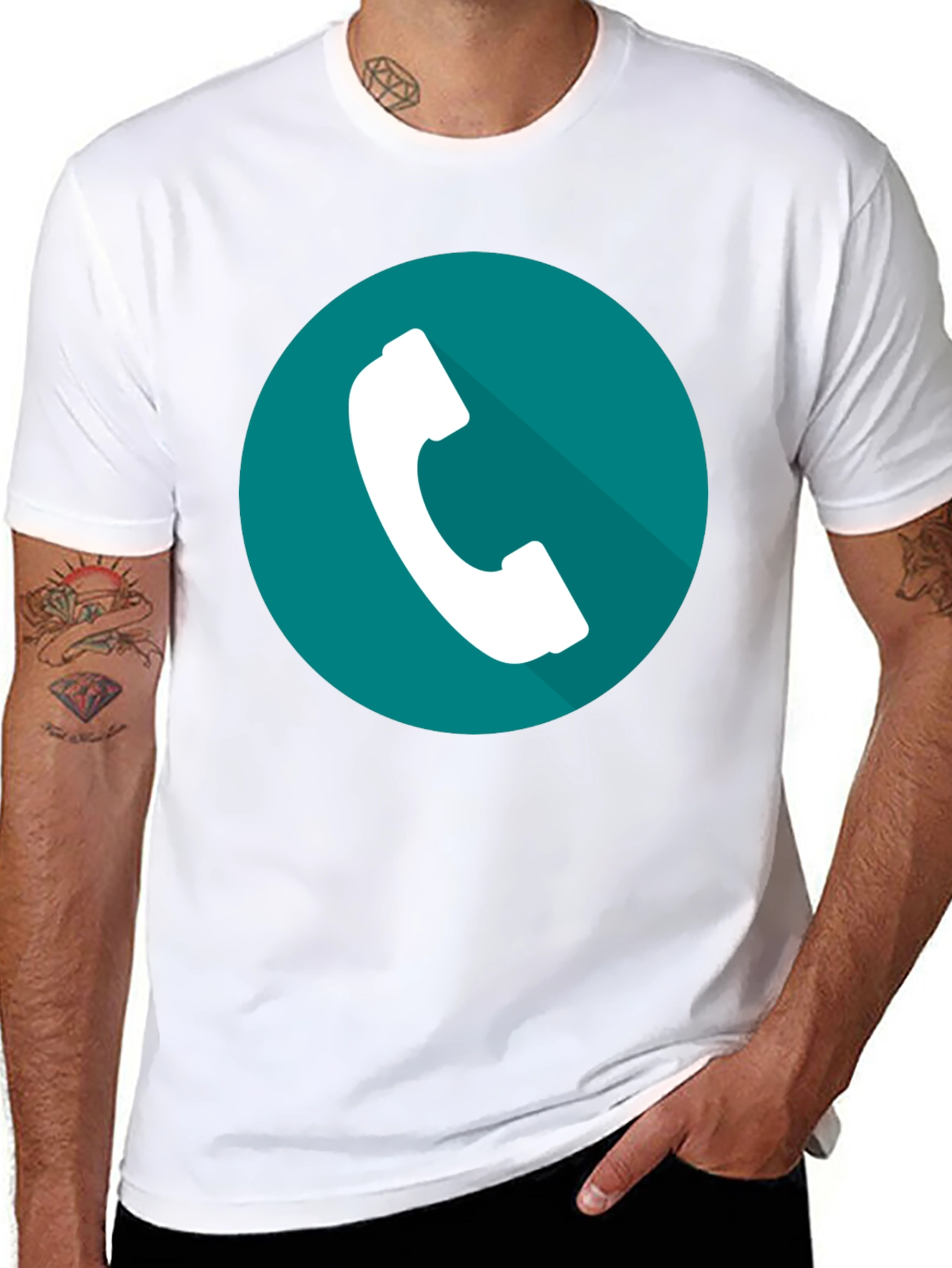 Phone Icon Graphic Tee - Modern Style
