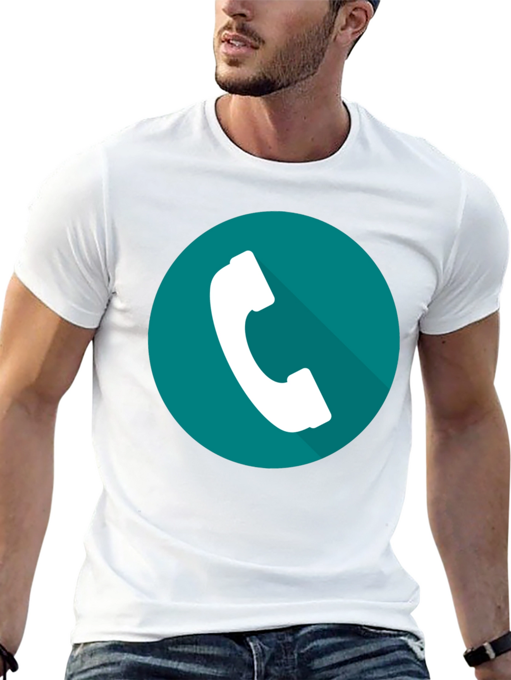 Phone Icon Graphic Tee - Modern Style