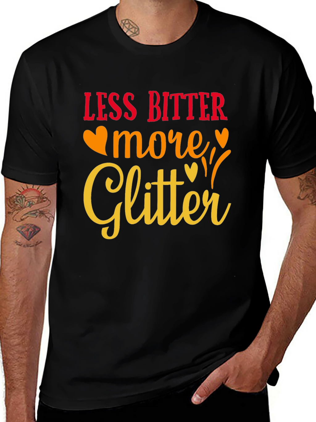 Less Bitter More Glitter Black Graphic Tee
