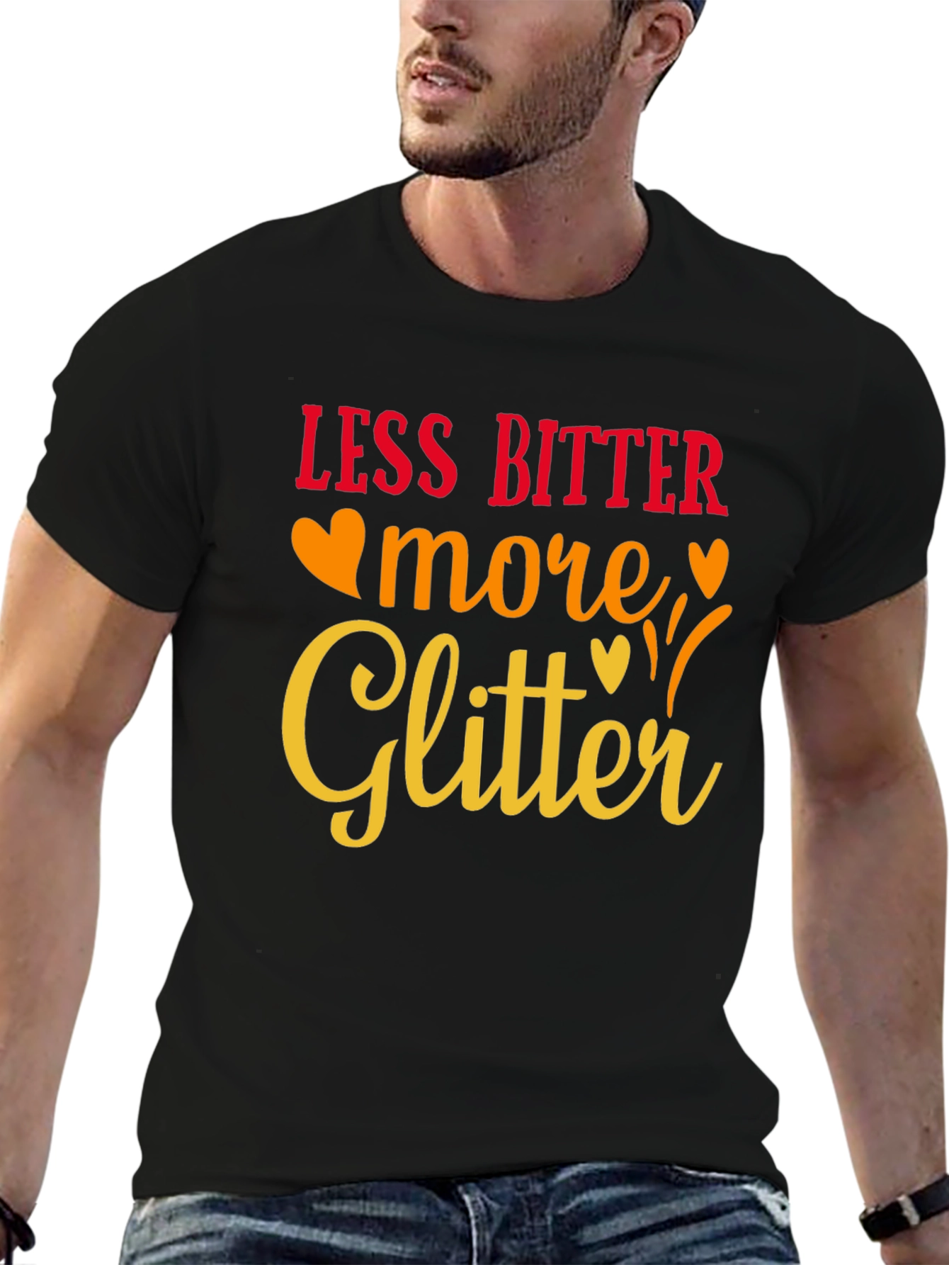 Less Bitter More Glitter Black Graphic Tee