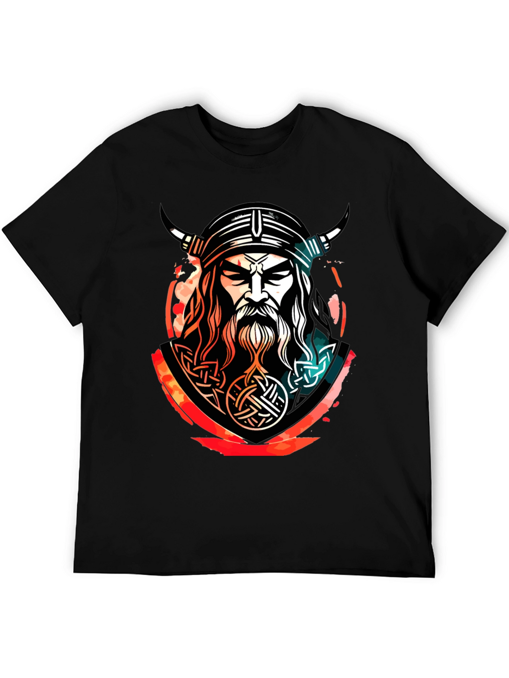 Viking Warrior Graphic Tee - Black