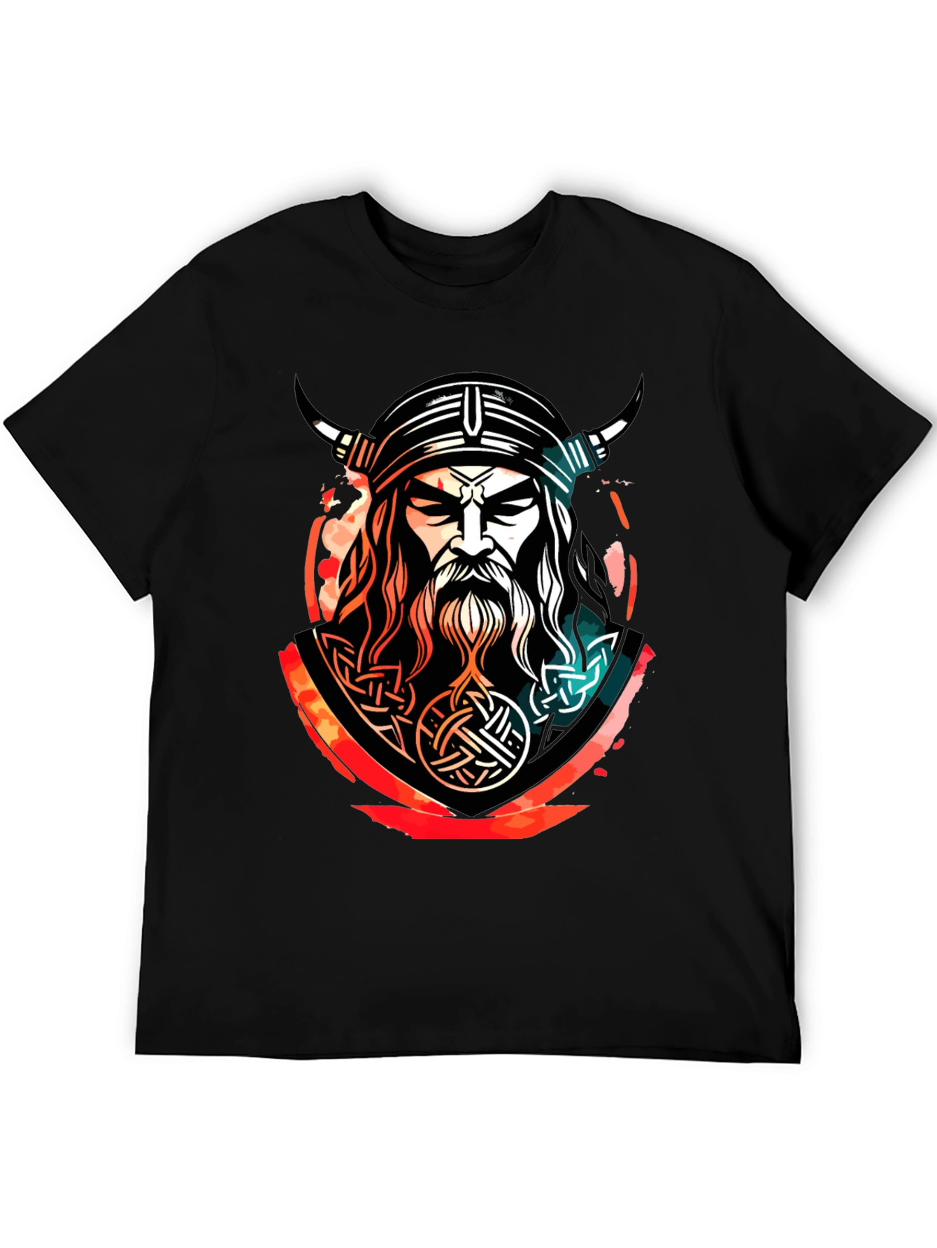 Viking Warrior Graphic Tee - Black