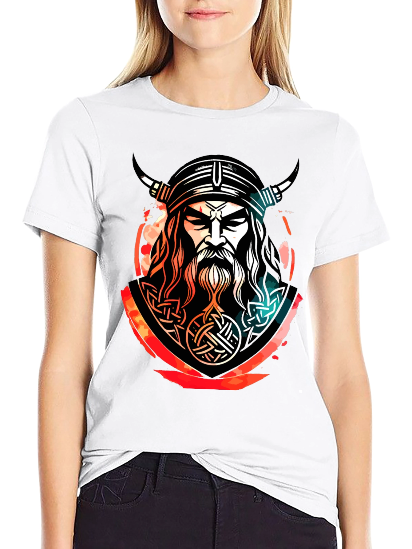 Viking Warrior Graphic Tee - Black