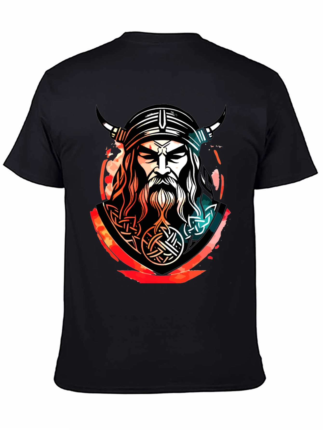 Viking Warrior Graphic Tee - Black