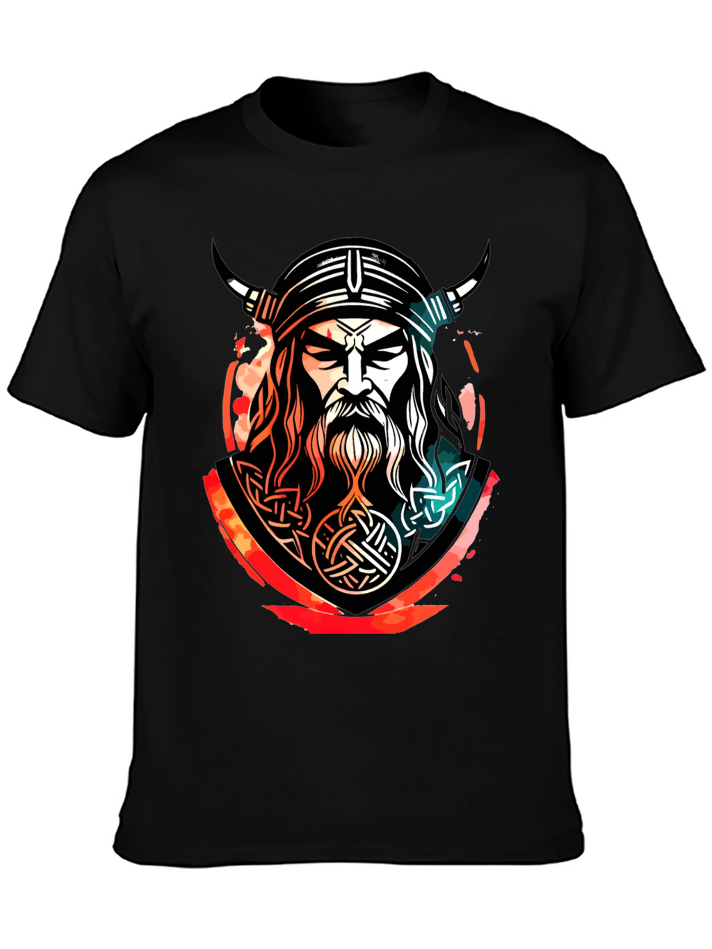 Viking Warrior Graphic Tee - Black