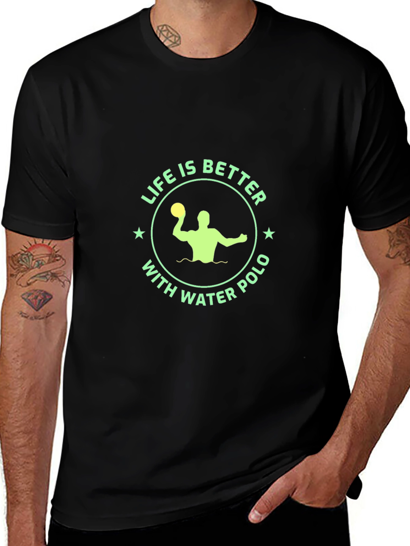 Life is Better with Water Polo T-Shirt - Black