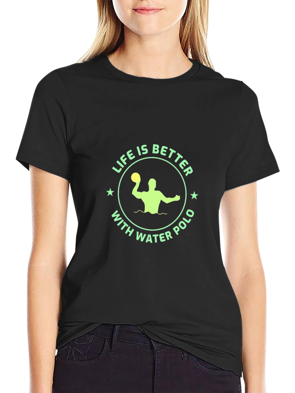 Life is Better with Water Polo T-Shirt - Black