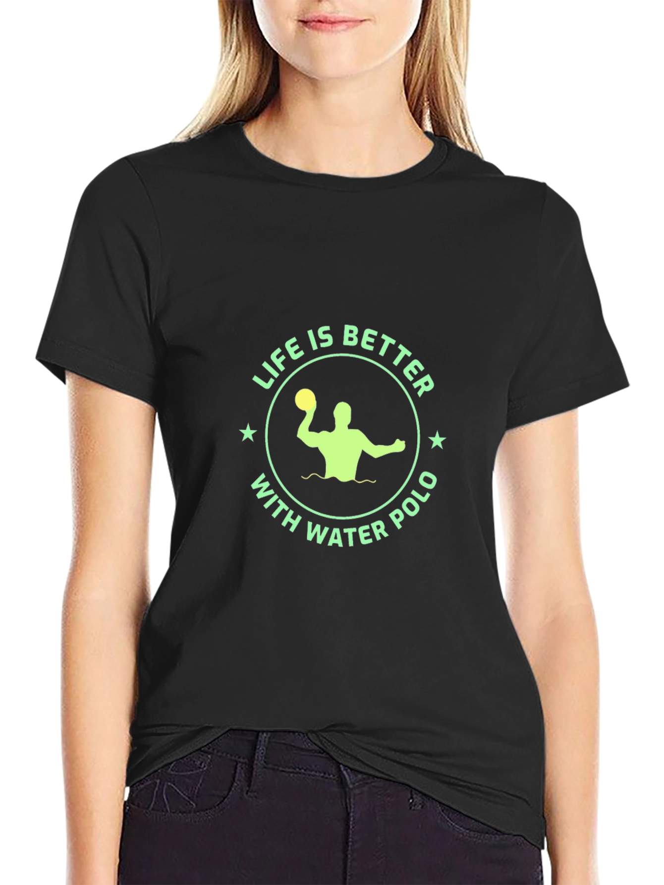 Life is Better with Water Polo T-Shirt - Black