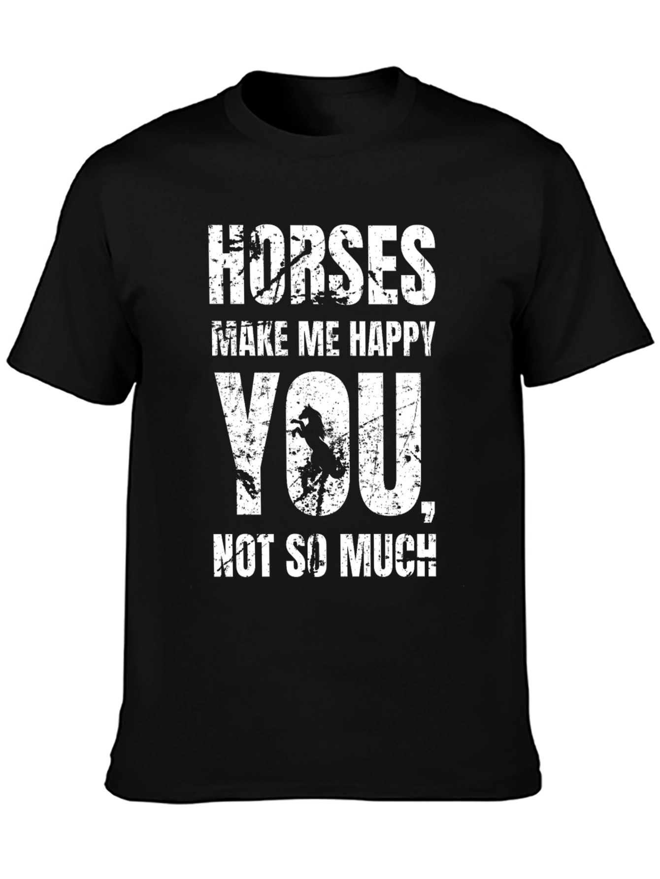 Horses Make Me Happy T-Shirt - Novelty Graphic Tee