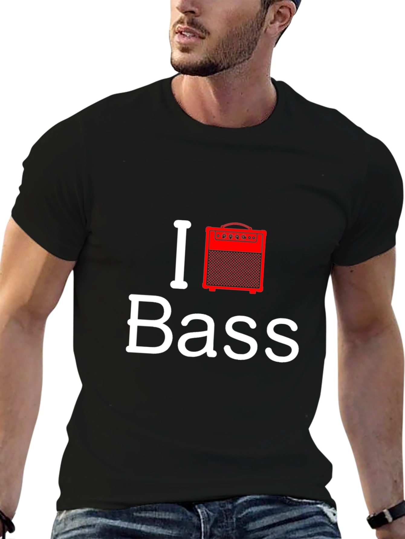 I Love Bass Guitar Amplifier T-Shirt