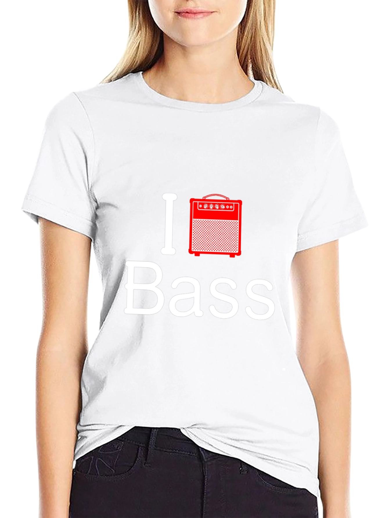 I Love Bass Guitar Amplifier T-Shirt