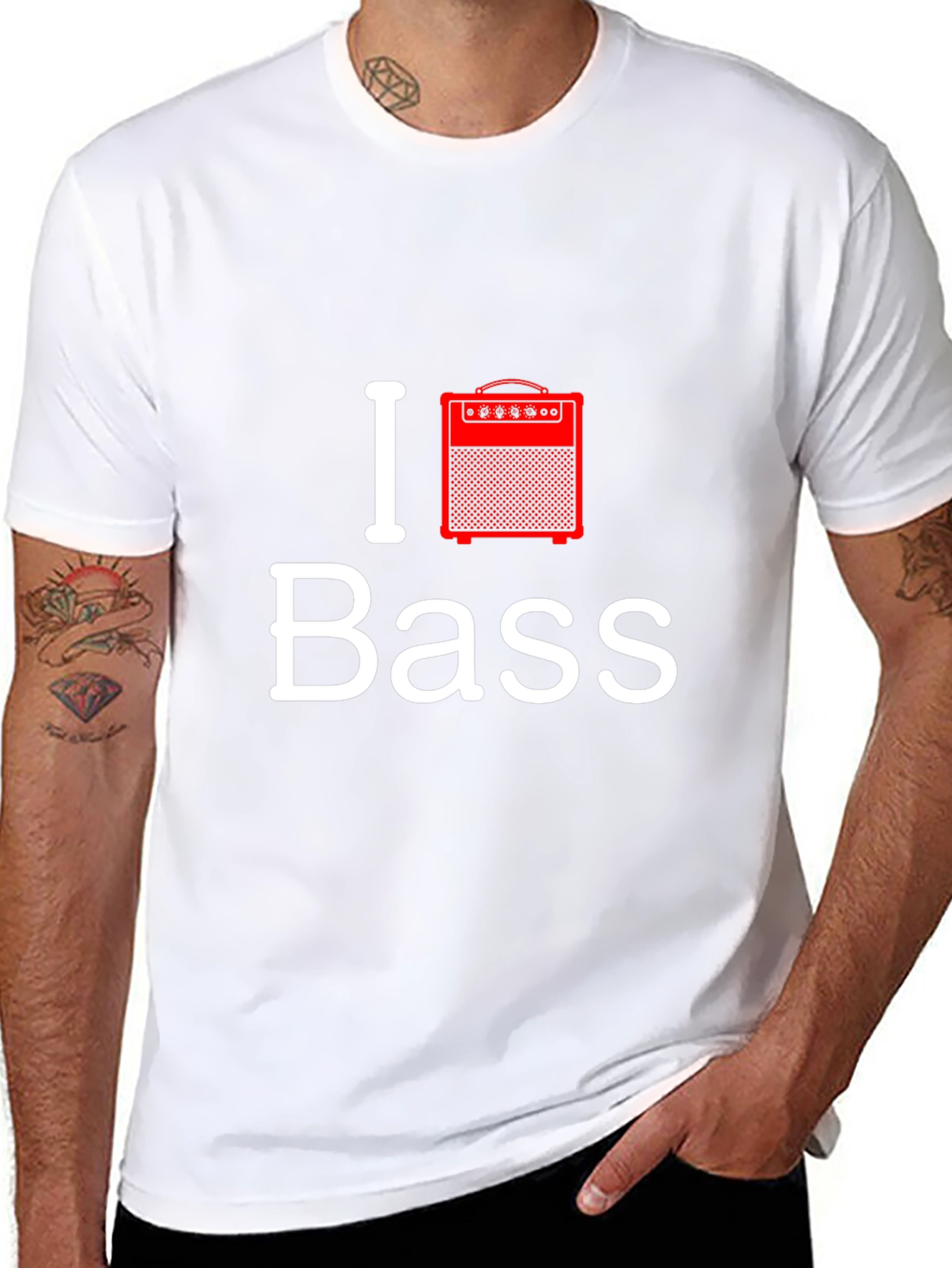 I Love Bass Guitar Amplifier T-Shirt