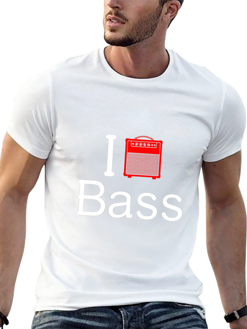 I Love Bass Guitar Amplifier T-Shirt