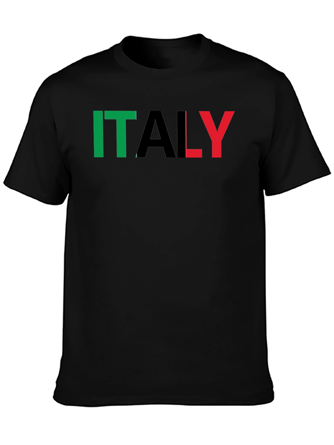 Italy Flag T-Shirt - Black Graphic Tee